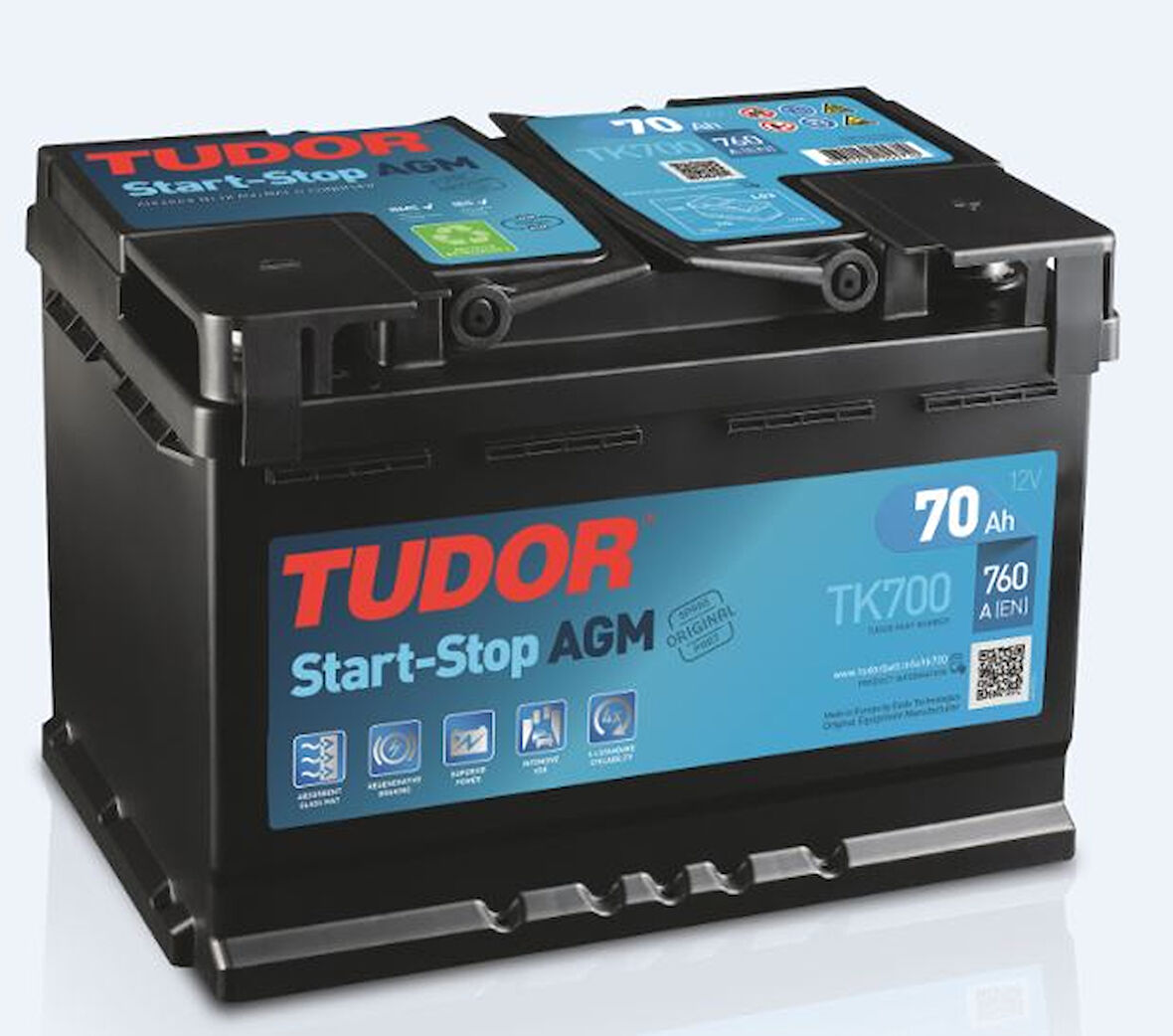 Aku Aku 12v 72 Ah 760a Start Stop Agm L03 (278x175x190) - Tudor Tk720