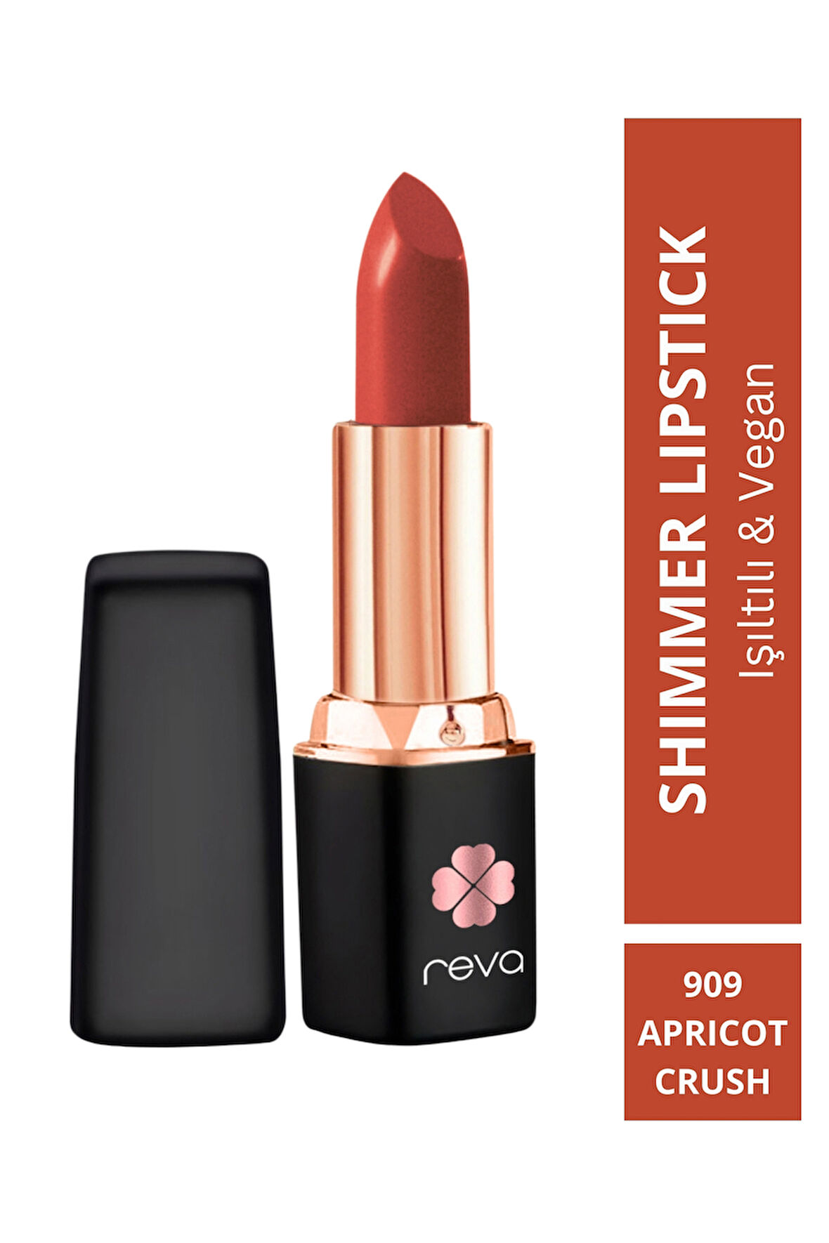 Shimmer Lipstick Apricot Crush - Işıltı Ruj - No: 909 Vegan & Temiz Içerik