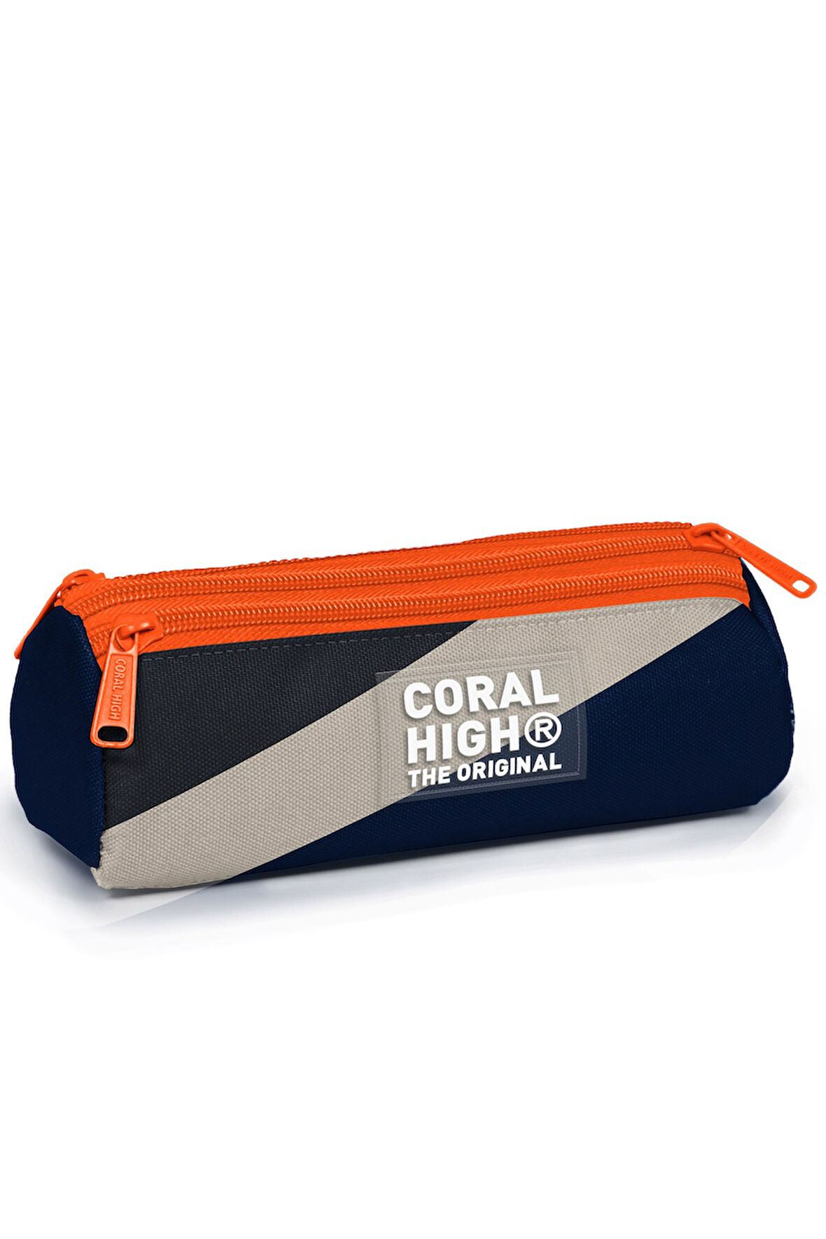 Coral High Kids Lacivert Koyu Gri Bej Renkli Üç Bölmeli Kalem Çantası 11193