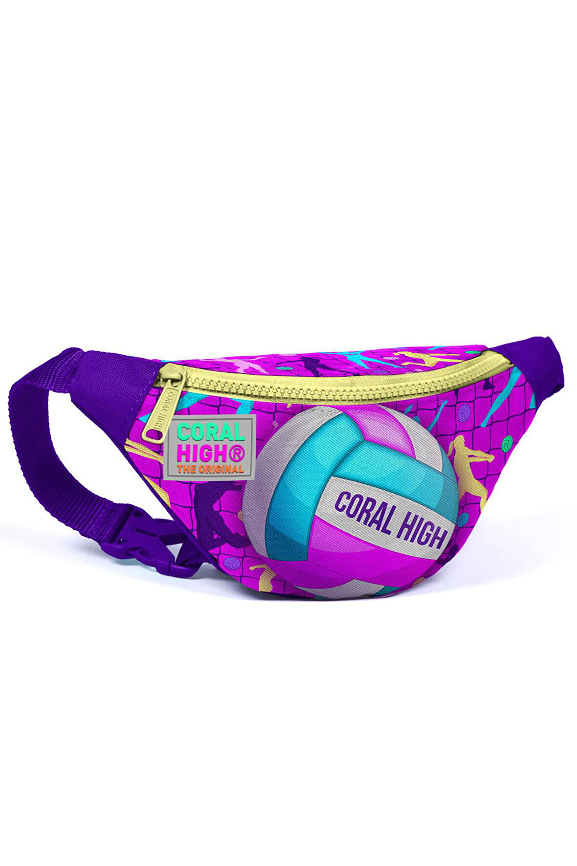 Coral High Kids Pembe Mor Voleybol Desenli Bel Çantası 11513