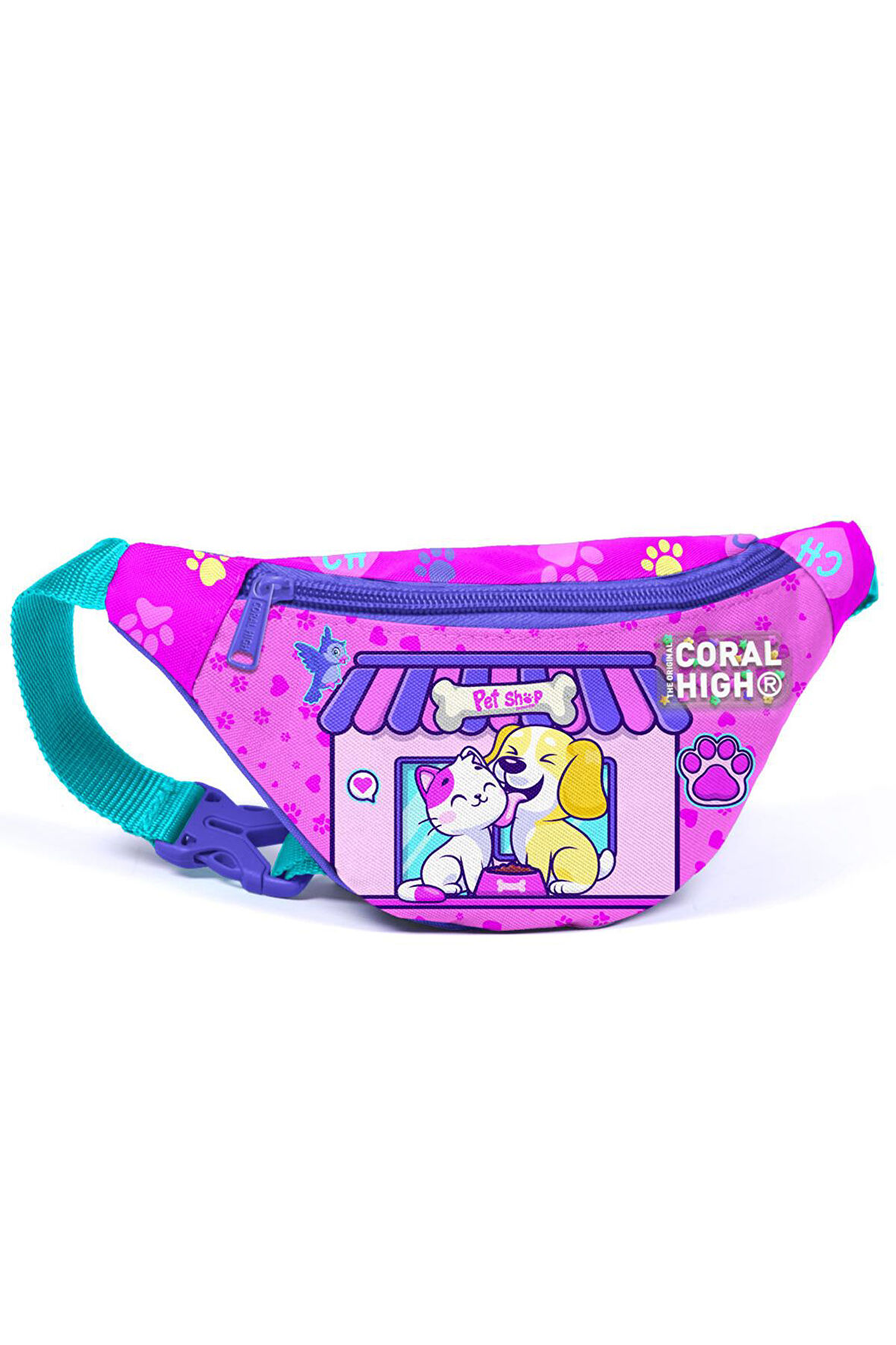 Coral High Kids Kedi Köpek Desenli Bel Çantası 11522