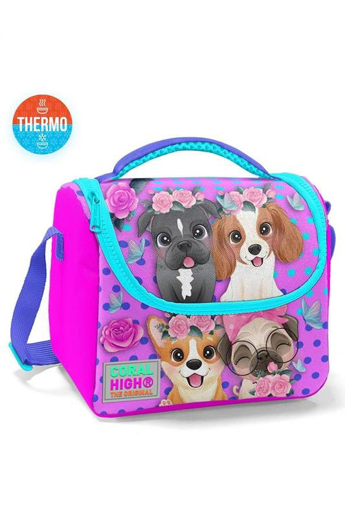 Coral High Kids Pembe Köpek Desenli Thermo Beslenme Çantası 11750