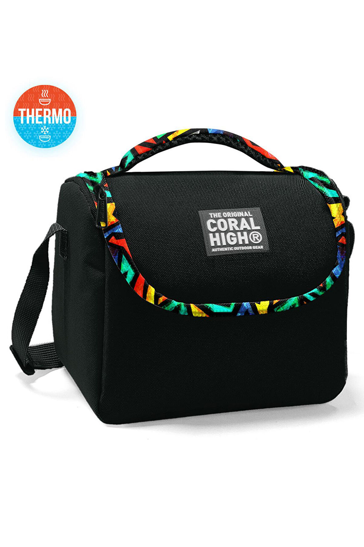Coral High Kids Siyah Grafiti Desenli Thermo Beslenme Çantası 11773