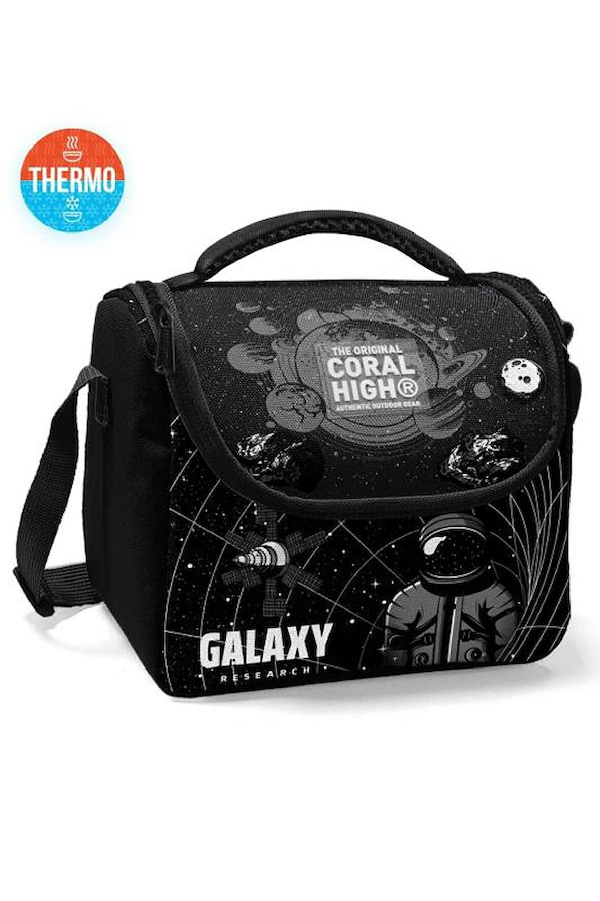 Coral High Kids Siyah Galaxy Desenli Thermo Beslenme Çantası 11784