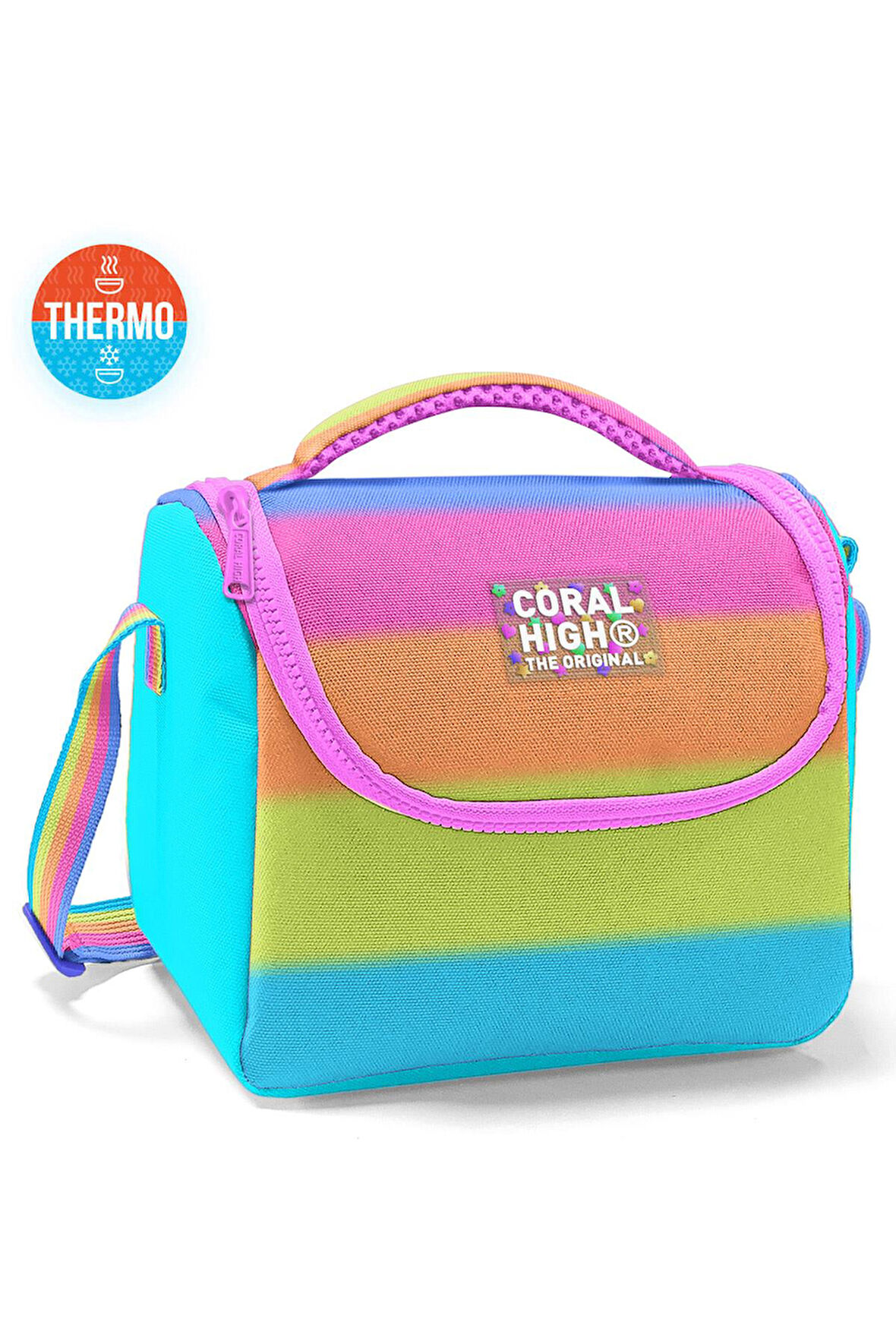 Coral High Kids Renkli Çizgili Thermo Beslenme Çantası 11786
