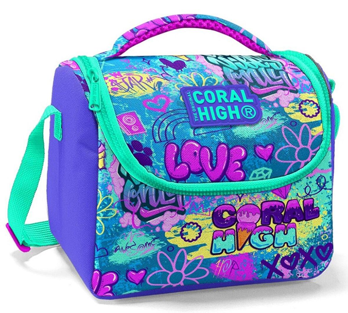 Coral High Kız Çocuk Lavanta Grafiti Okul Beslenme Çantası - Thermo Yalıtımlı