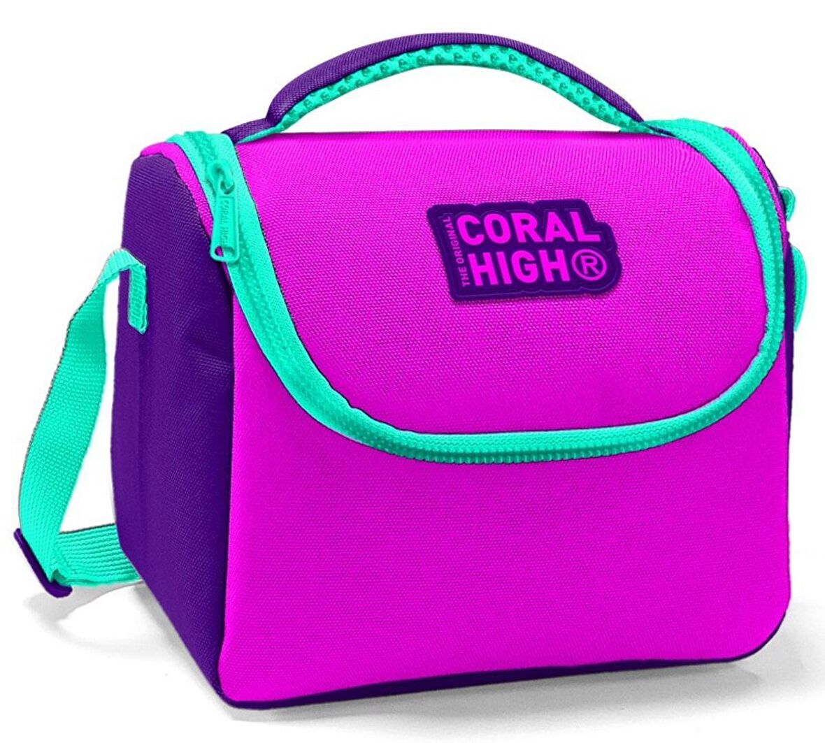 Coral High Mor Pembe Kız Çocuk Okul ve Günlük Beslenme Çantası - Isı Yalıtımlı
