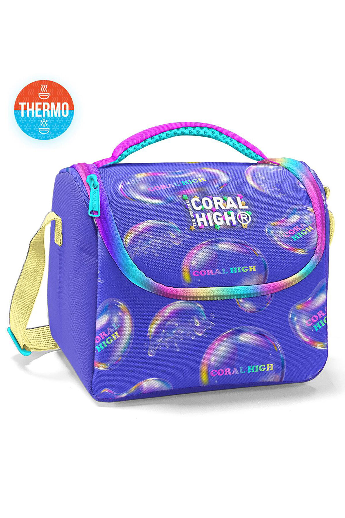 Coral High Kids Lavanta Pembe Baloncuk Desenli Thermo Beslenme Çantası 11889