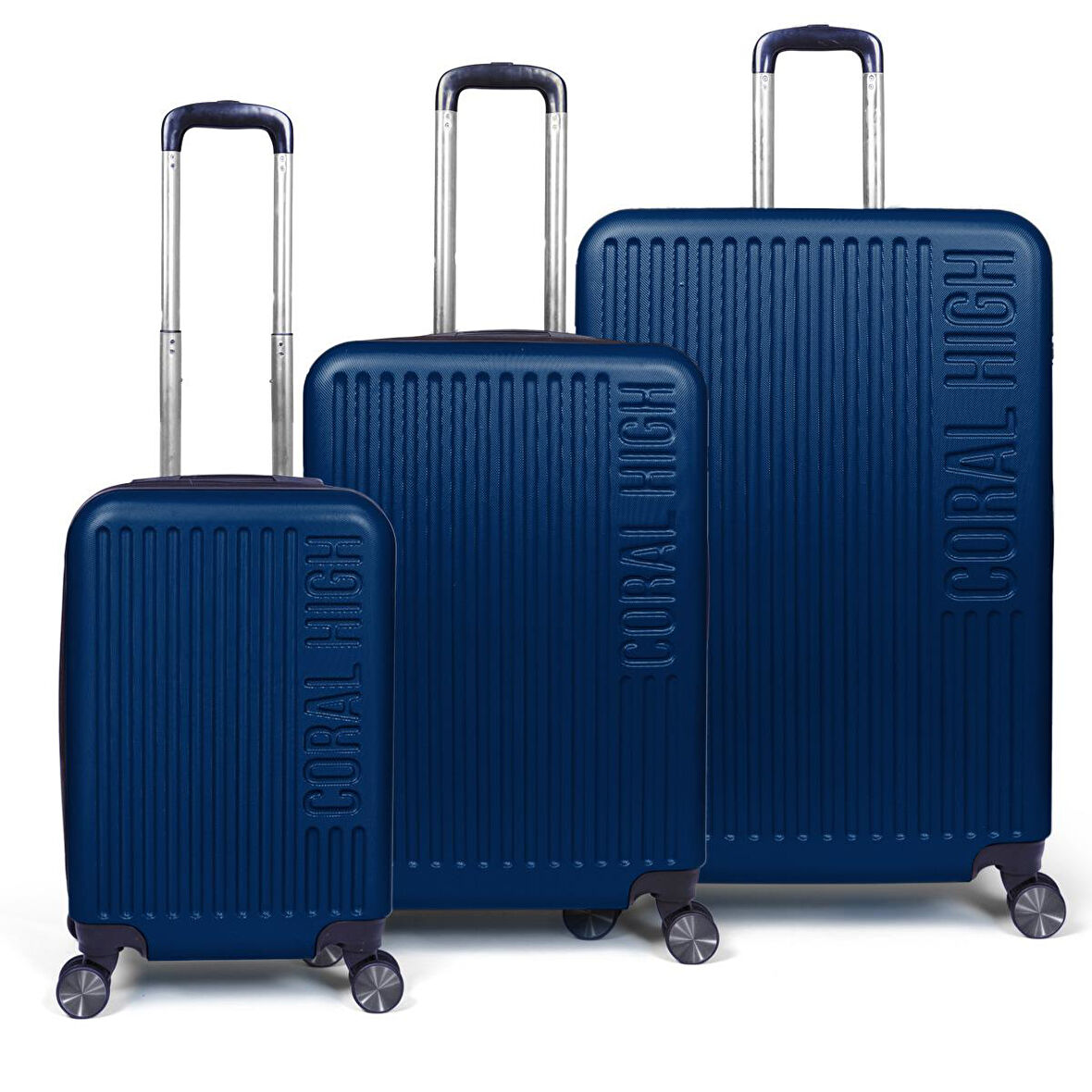 Coral High ABS Lacivert 3'lü Valiz Seti 16405
