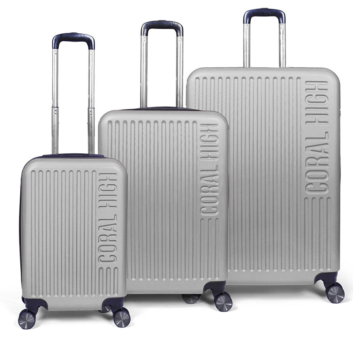 Coral High ABS Gümüş 3'lü Valiz Seti 16430