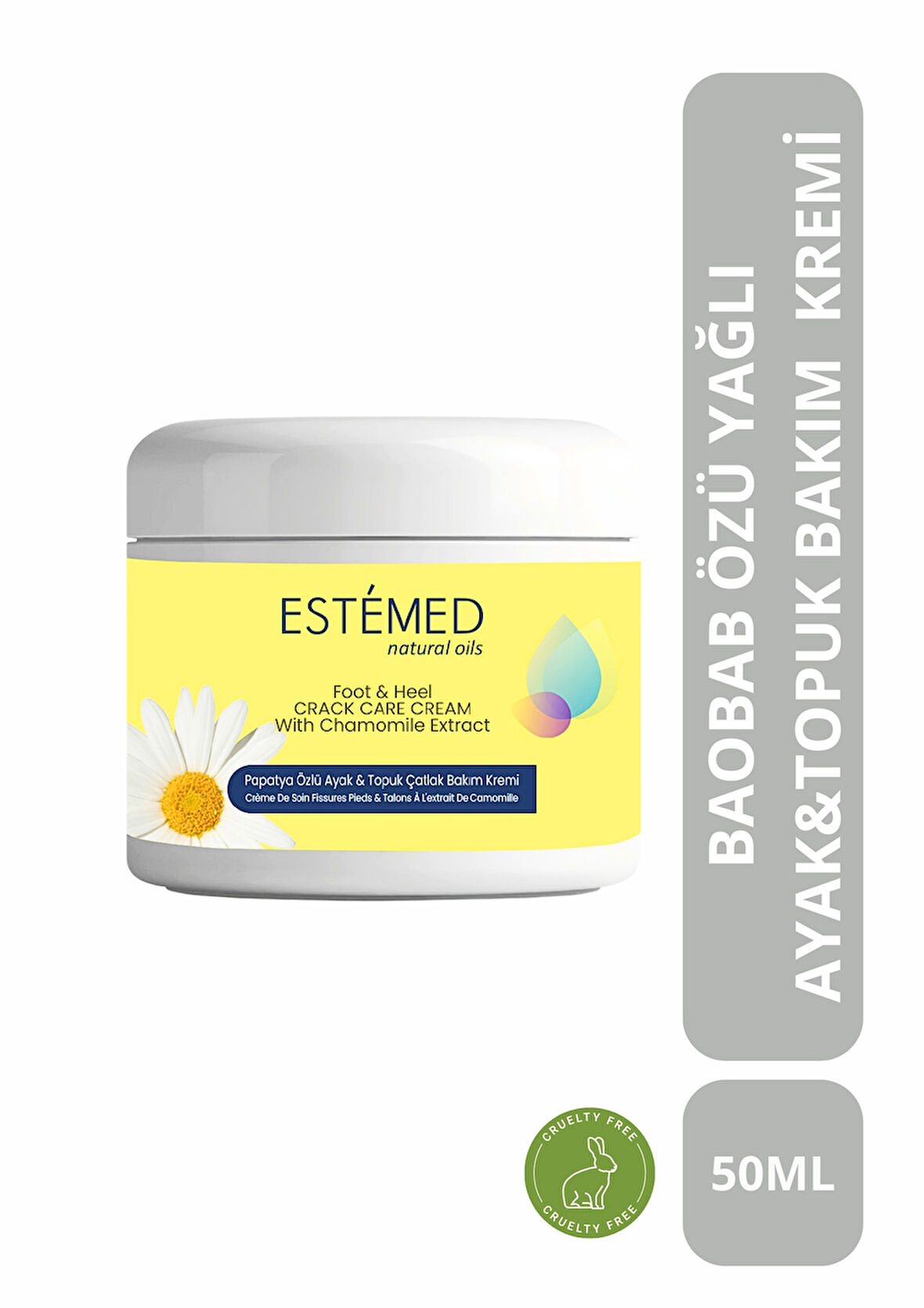 Estemed Ayak & Topuk Çatlak Bakım Kremi & Foot&Heel Crack Care Cream With Aloe Vera 50 ml