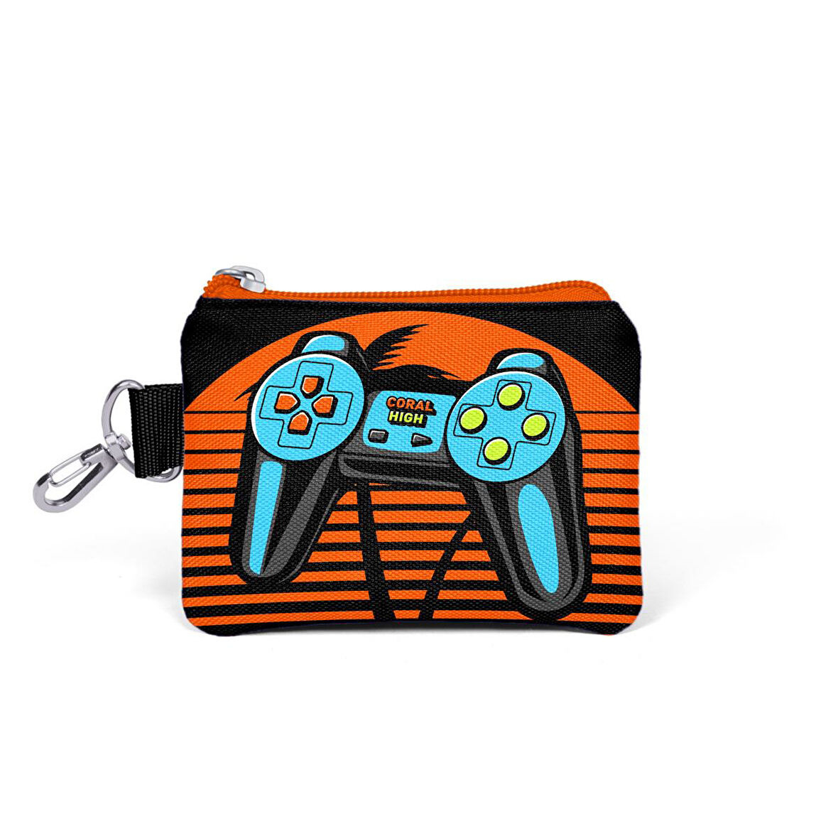 Coral High Kids Gri Turuncu Gamer Desenli Bozuk Para Çantası 21846