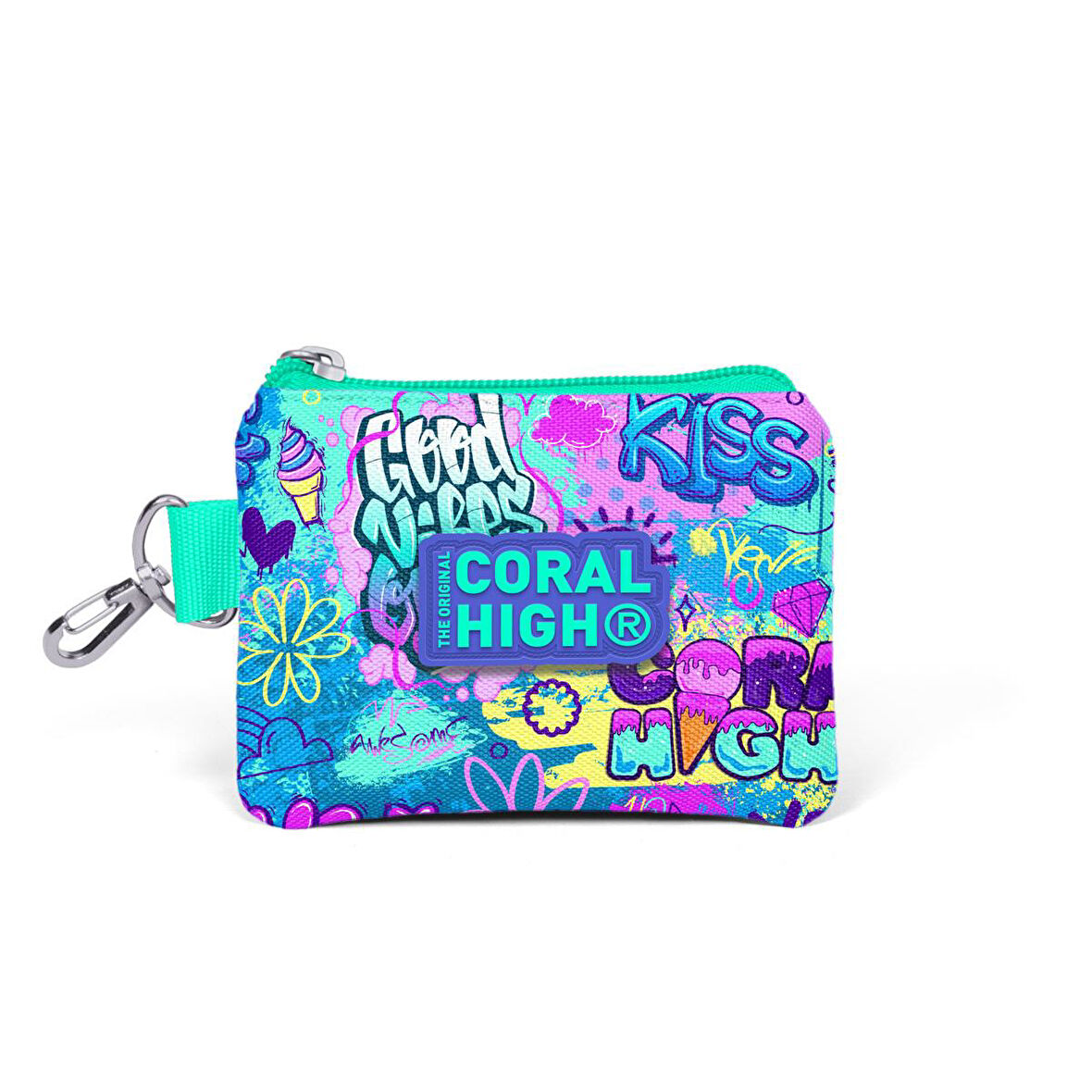 Coral High Kids Lavanta Su Yeşili Grafiti Desenli Bozuk Para Çantası 21859