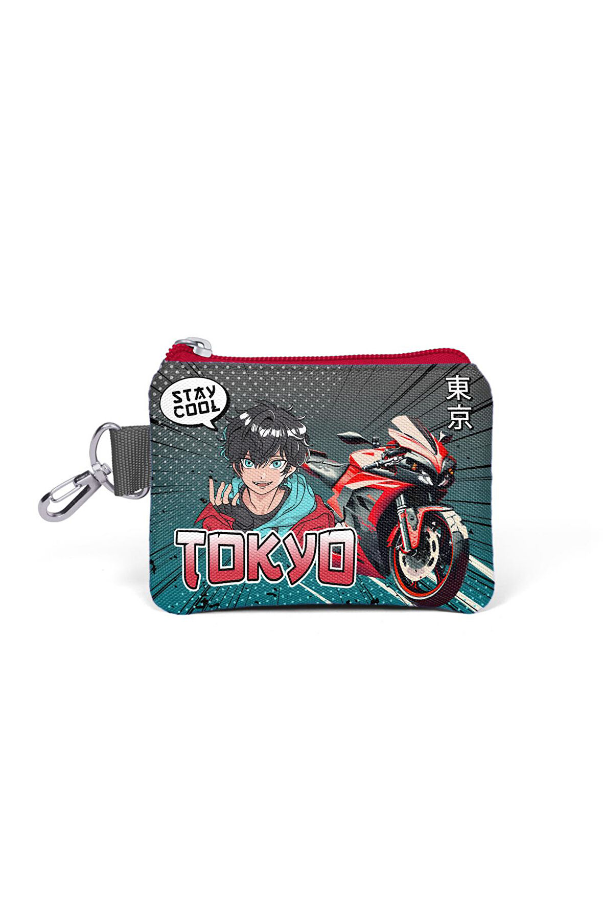 Coral High Kids Gri Nefti Anime Motorsiklet Desenli Bozuk Para Çantası 21893