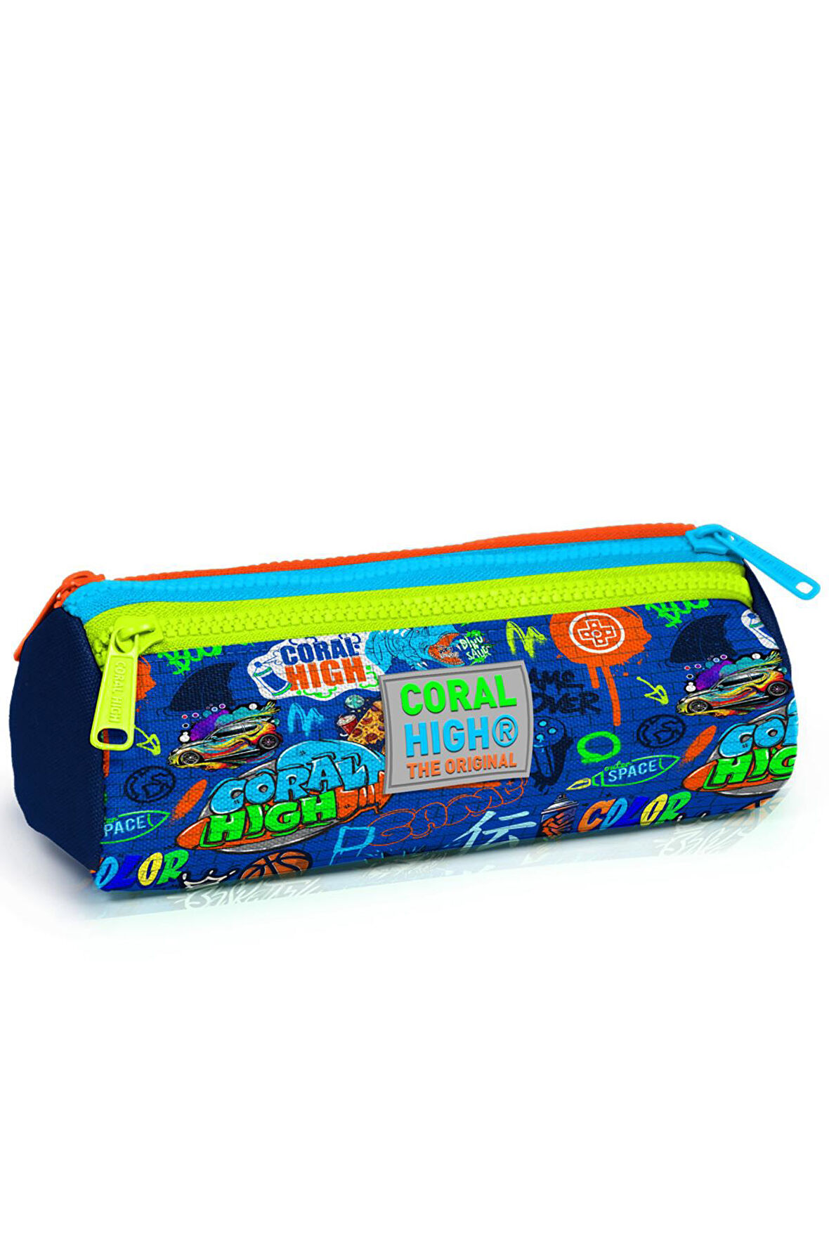 Coral High Kids Saks Grafiti Desenli Üç Bölmeli Kalem Çantası 22067