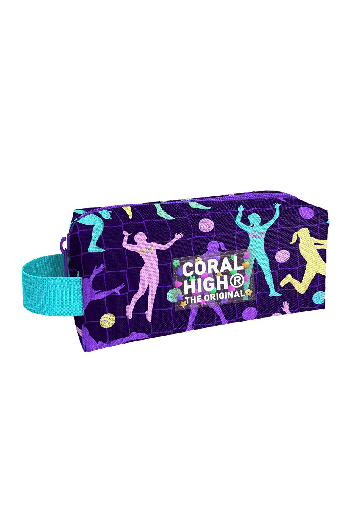 Coral High Kids Mor Voleybol Desenli Kalem Çantası 22076