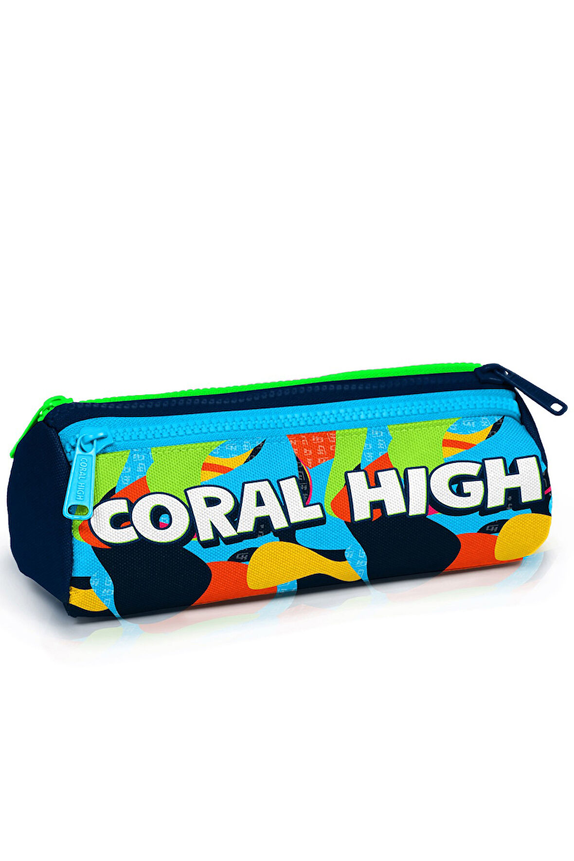 Coral High Kids Lacivert Mavi Graffiti Desenli Üç Bölmeli Kalem Çantası 22093