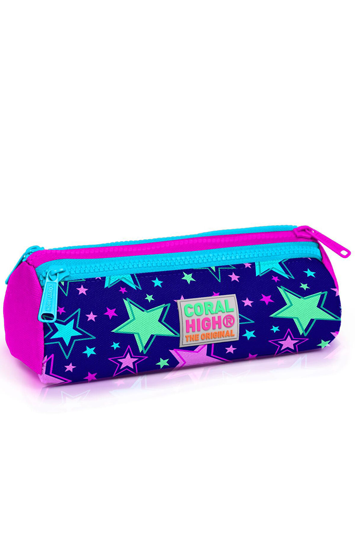 Coral High Kids Saks Yıldız Desenli Üç Bölmeli Kalem Çantası 22311