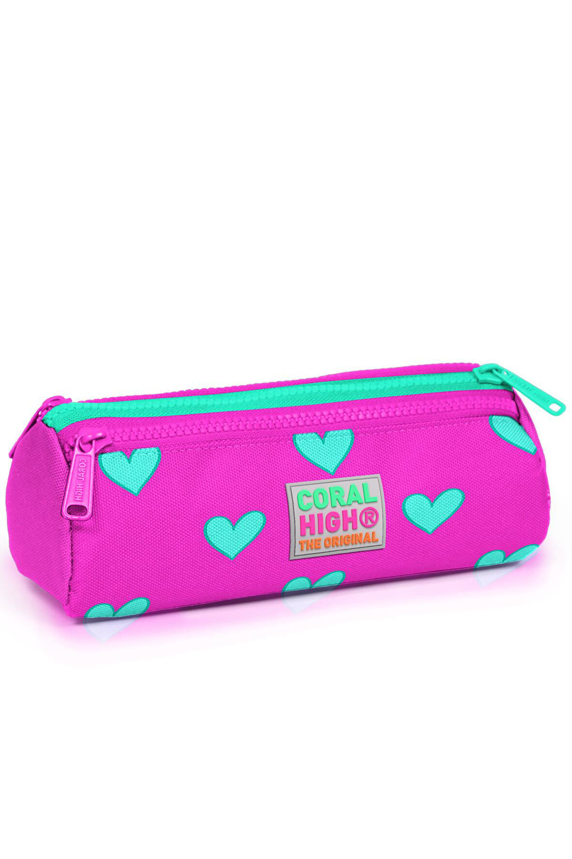 Coral High Kids Pembe Kalp Desenli Üç Bölmeli Kalem Çantası 22317