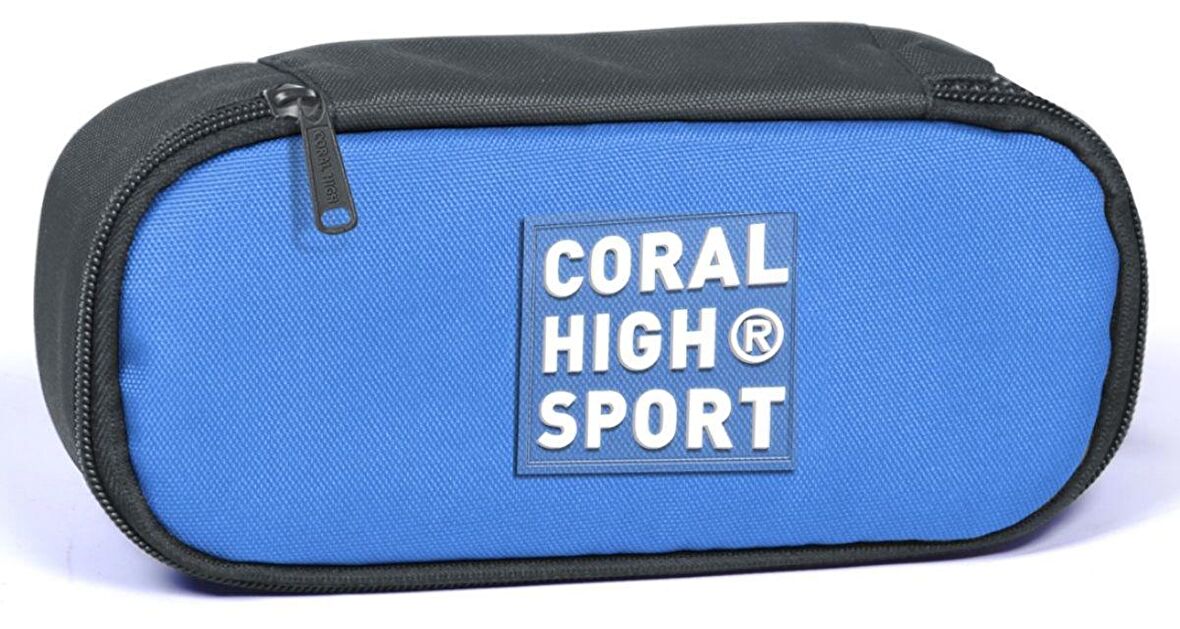 Coral High Sport Derin Mavi Gri İç Bölmeli Oval Kalem Çantası