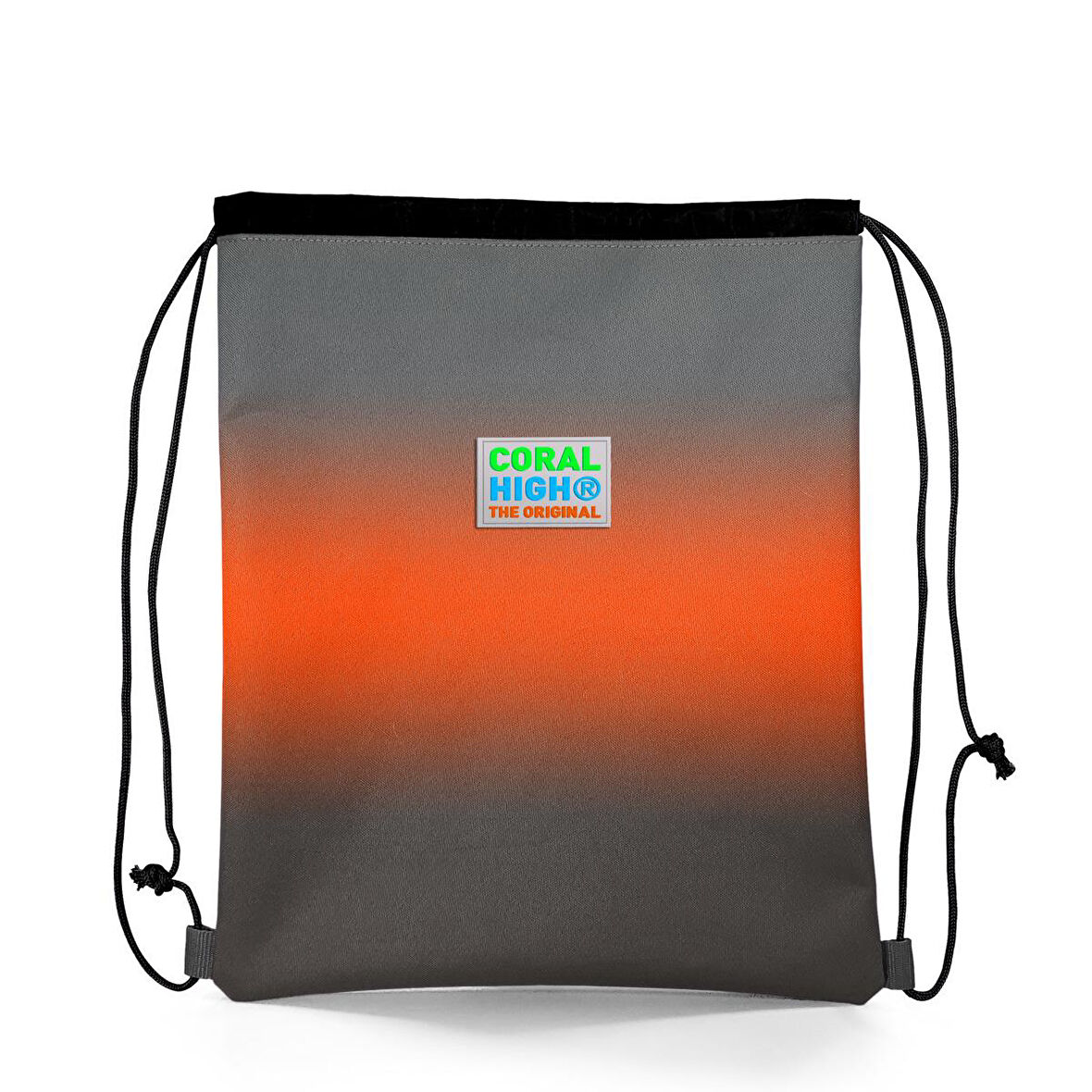 Coral High Kids Gri Turuncu Renk Geçişli İpli Büzgülü Sırt Çantası 22448