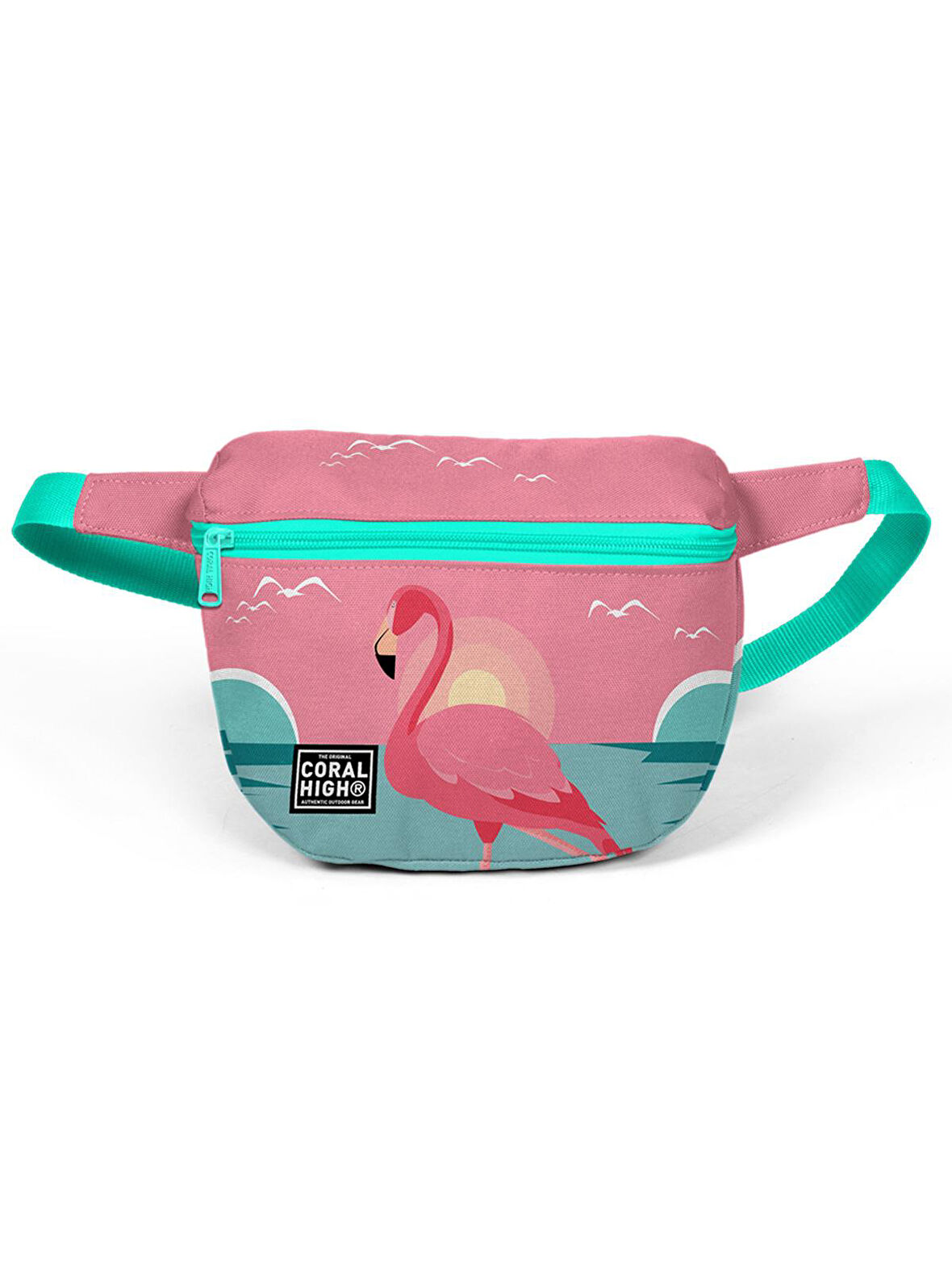 Coral High Yeşil Mercan Flamingolu Bel Çantası22599