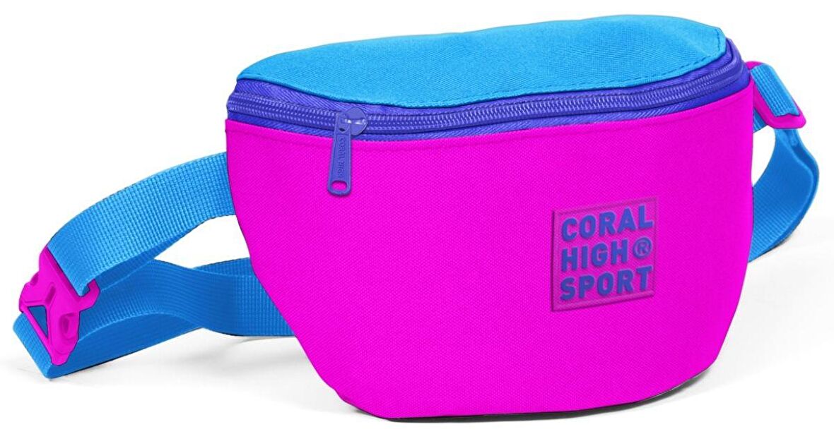 Coral High Sport Pembe-Mavi İki Bölmeli Bel Çantası