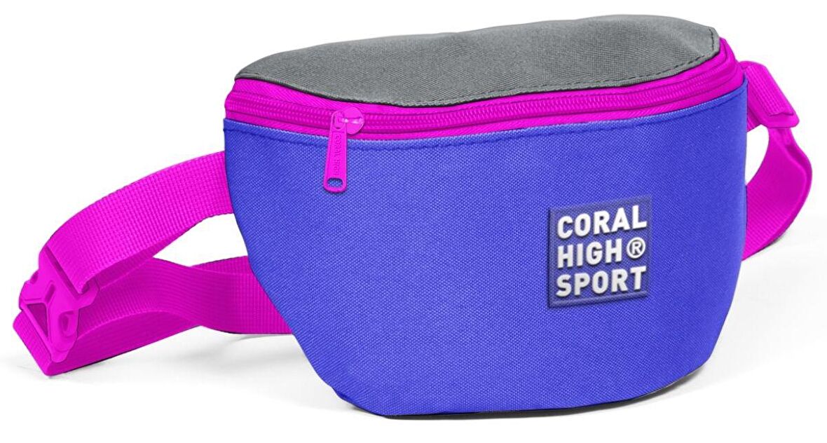 Coral High Sport Mor-Gri İki Bölmeli Bel Çantası