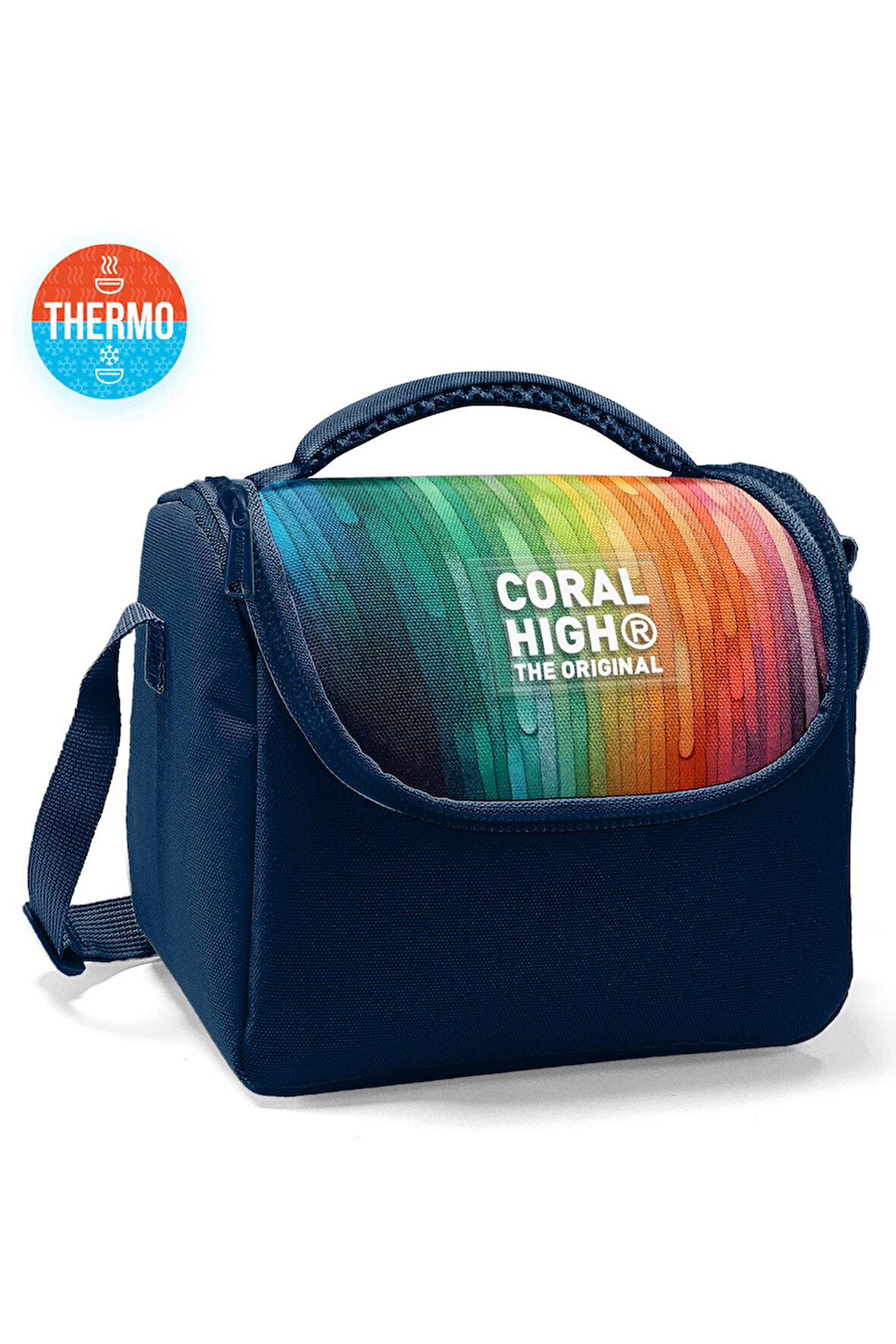 Coral High Kids Siyah Renkli Çizgili Thermo Beslenme Çantası 22790