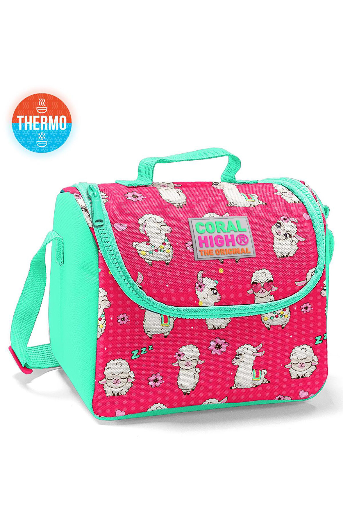 Coral High Kids Neon Mercan Alpaka Desenli Thermo Beslenme Çantası 22847