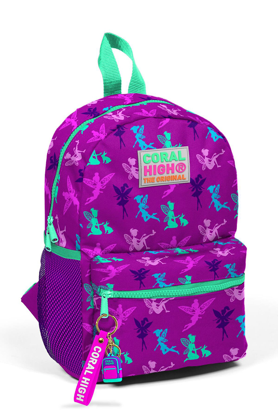 Coral High Kids Koyu Pembe Peri Desenli İki Bölmeli Yuva Sırt Çantası 23338