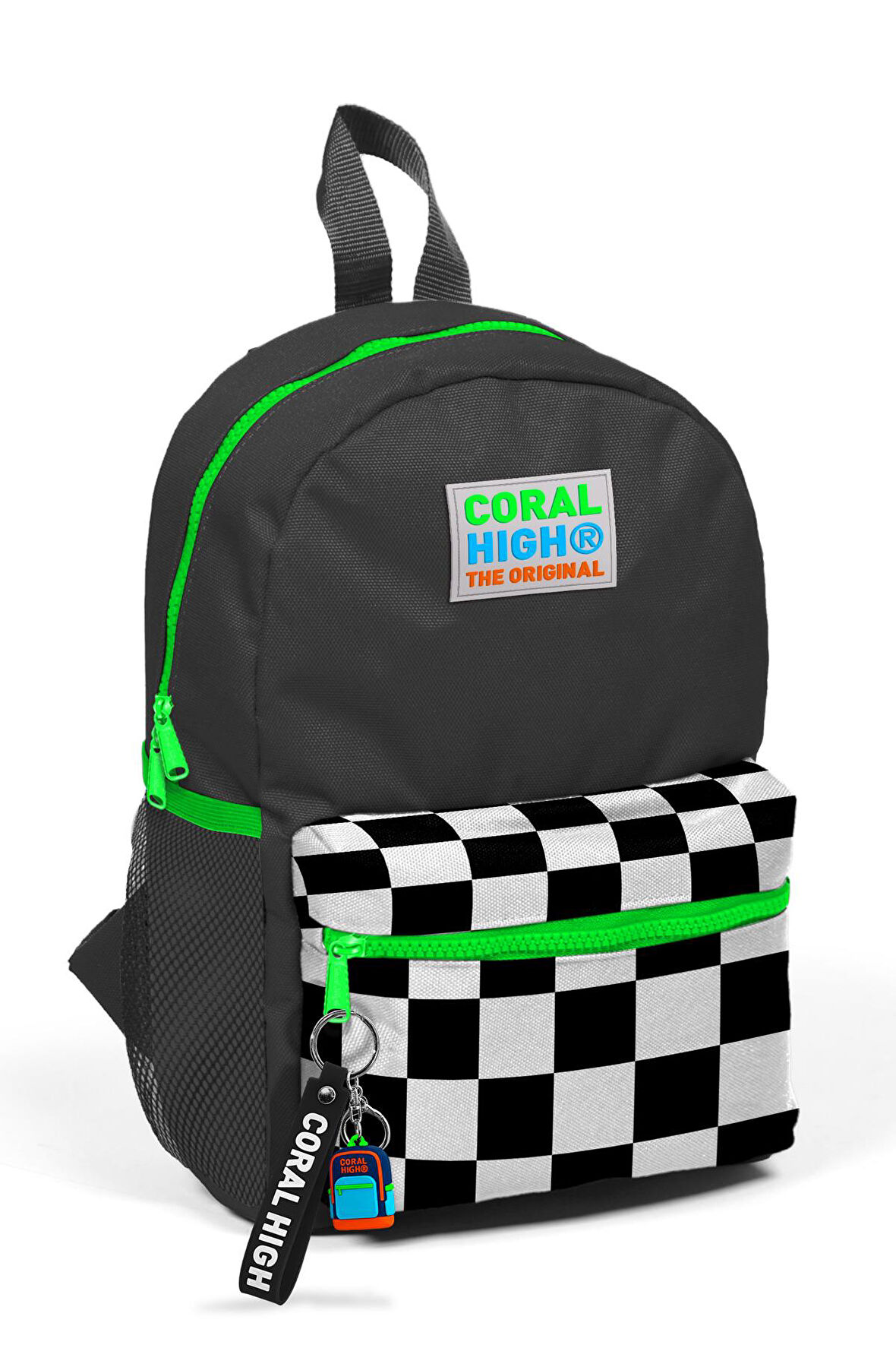 Coral High Kids Gri Dama Desenli İki Bölmeli Yuva Sırt Çantası 23515