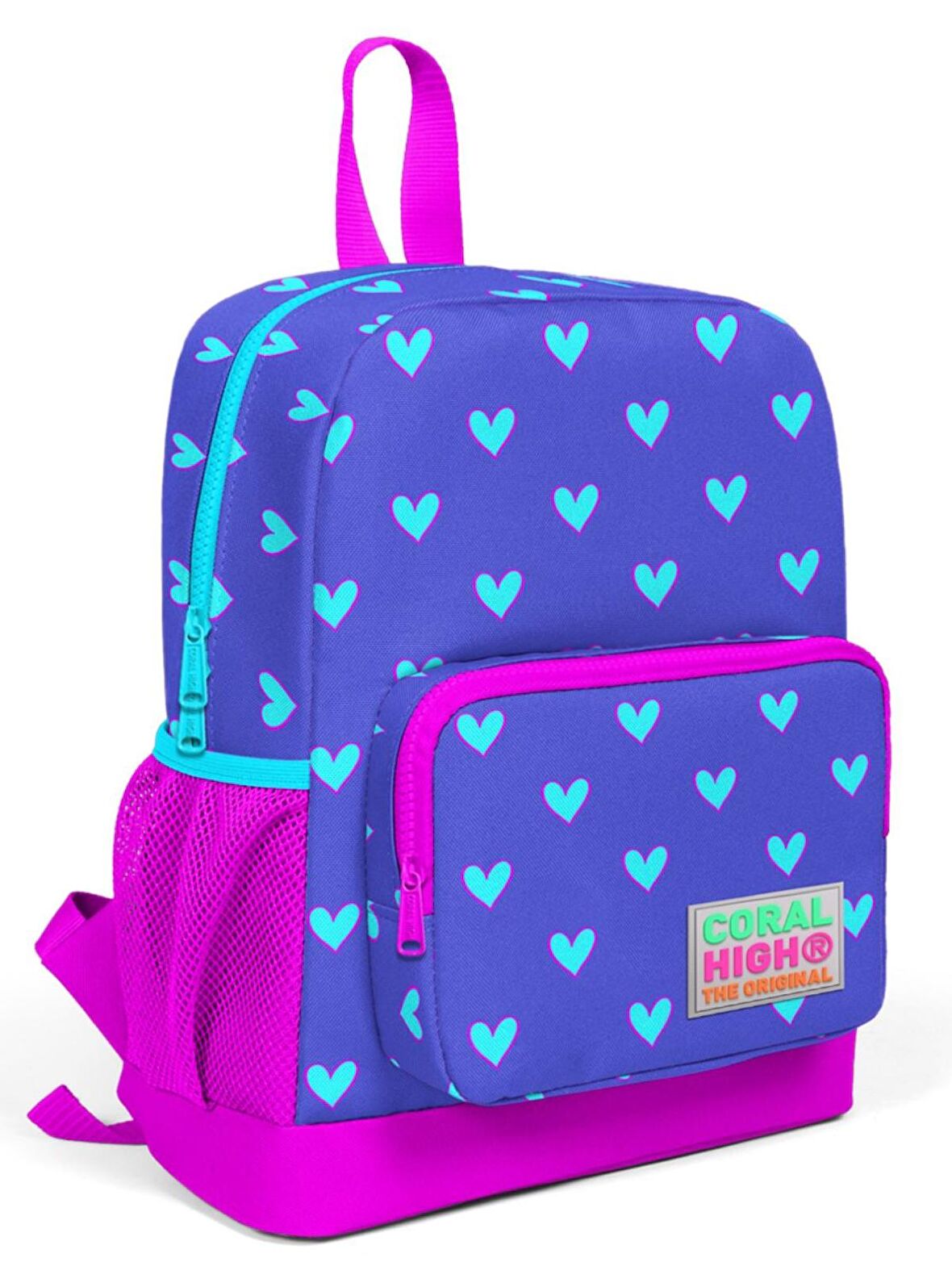 Coral High Mor Kalp Baskılı Anaokul ve İlkokul 1.Sınıf Okul Çantası - Kız çocuk