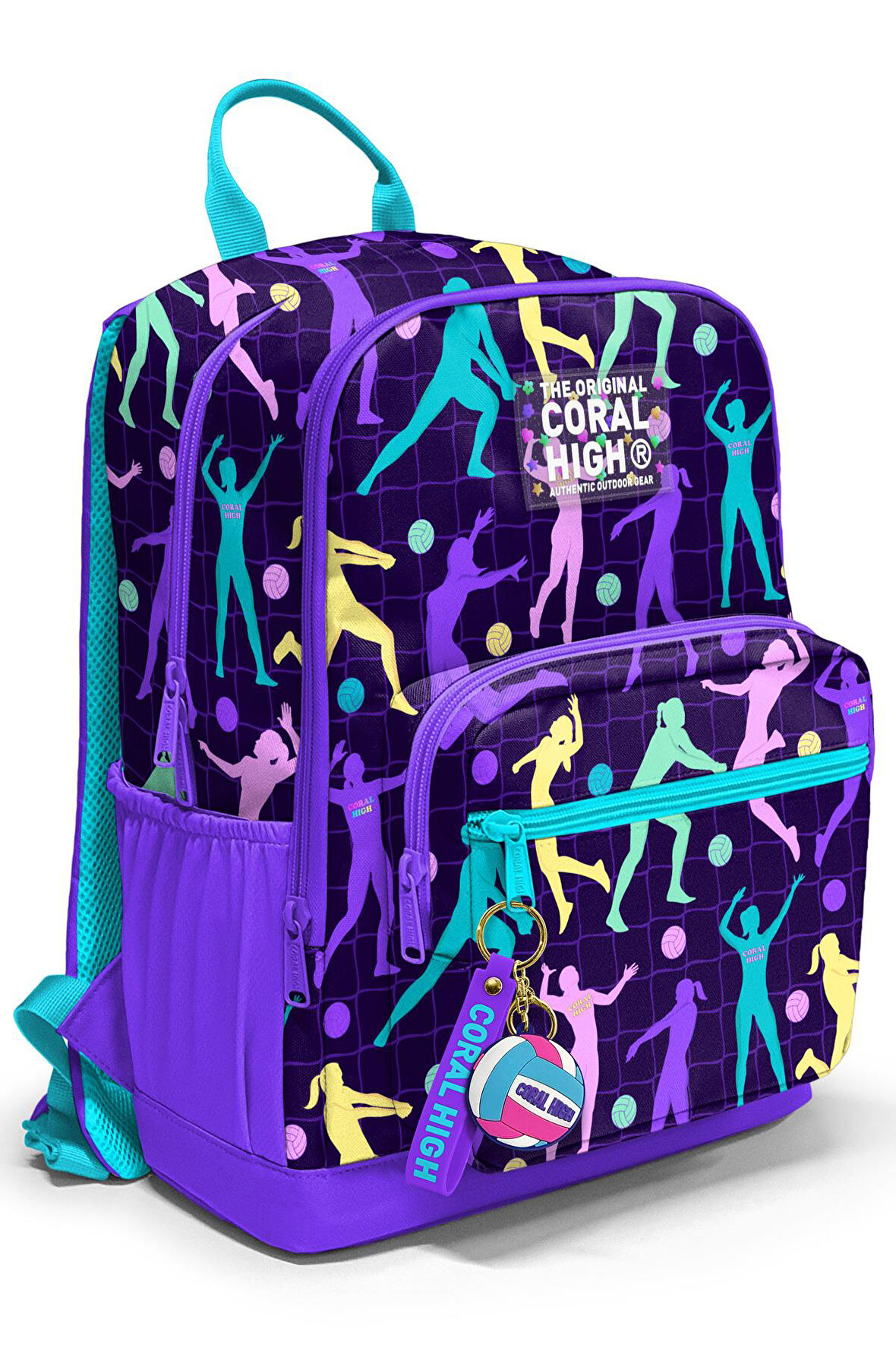 Coral High Mor Voleybol Desenli Okul Sırt Çantası 23636