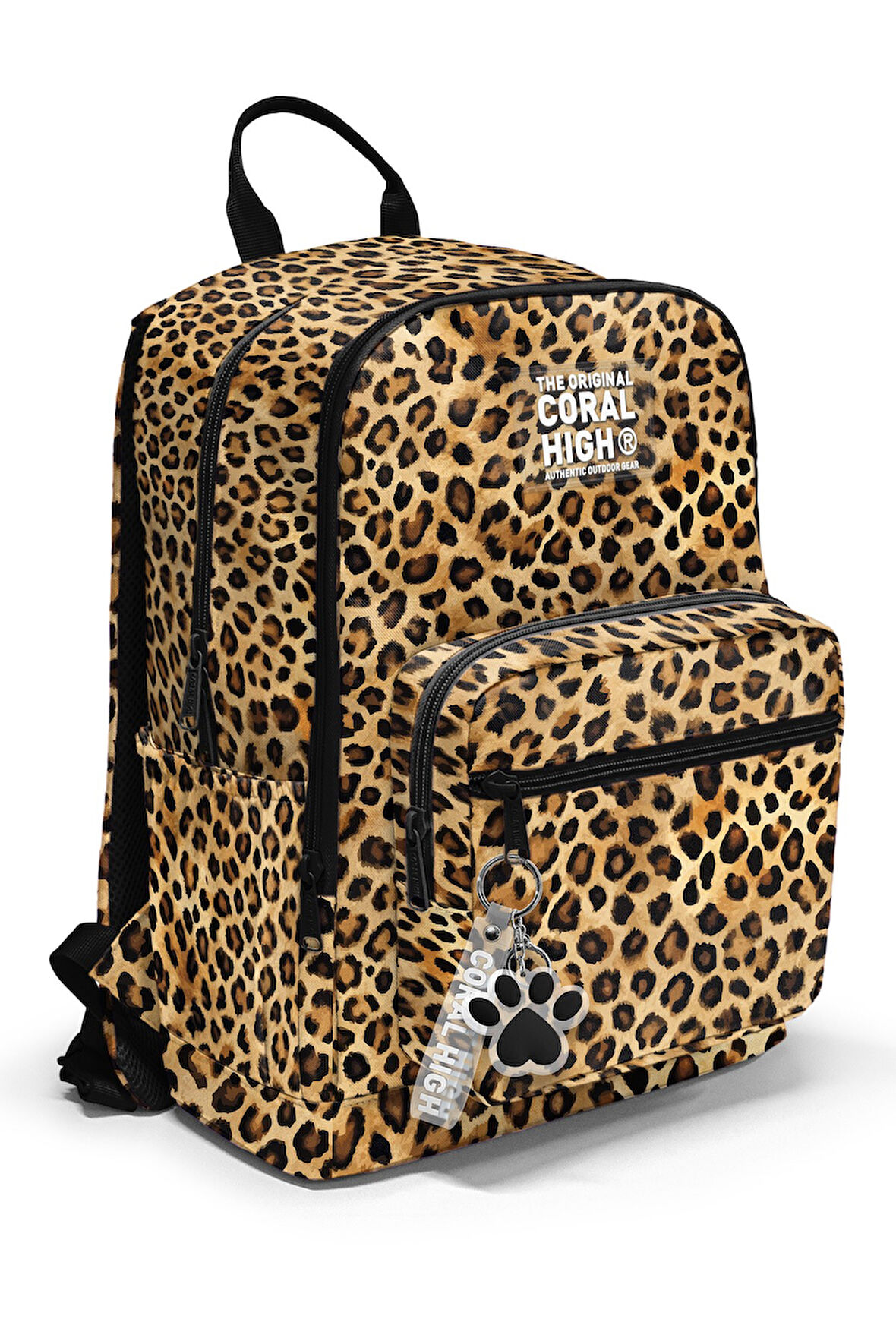 Coral High Kahverengi Leopar Desenli Okul Sırt Çantası 23681
