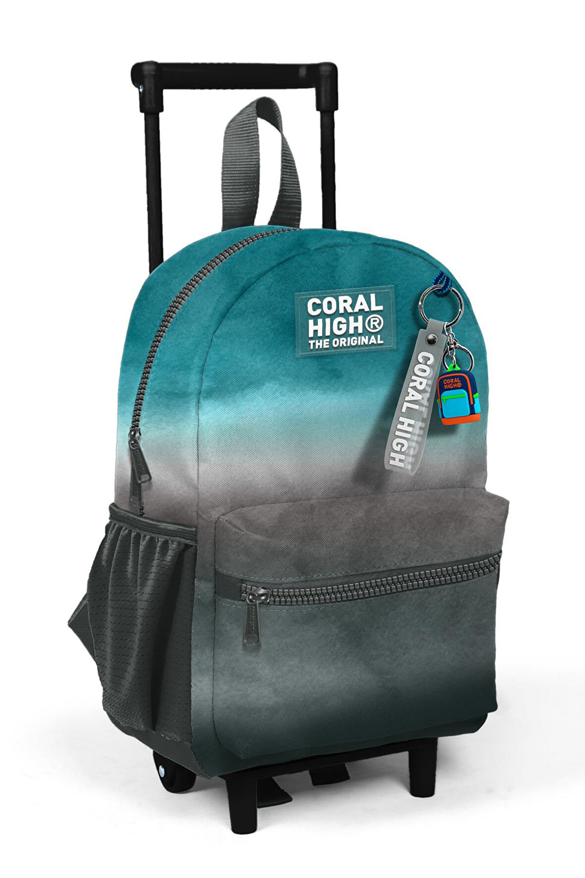 Minik Yuva Çekçekli Sırt Çantası Turkuaz Gri Batik İki Bölmeli 24068