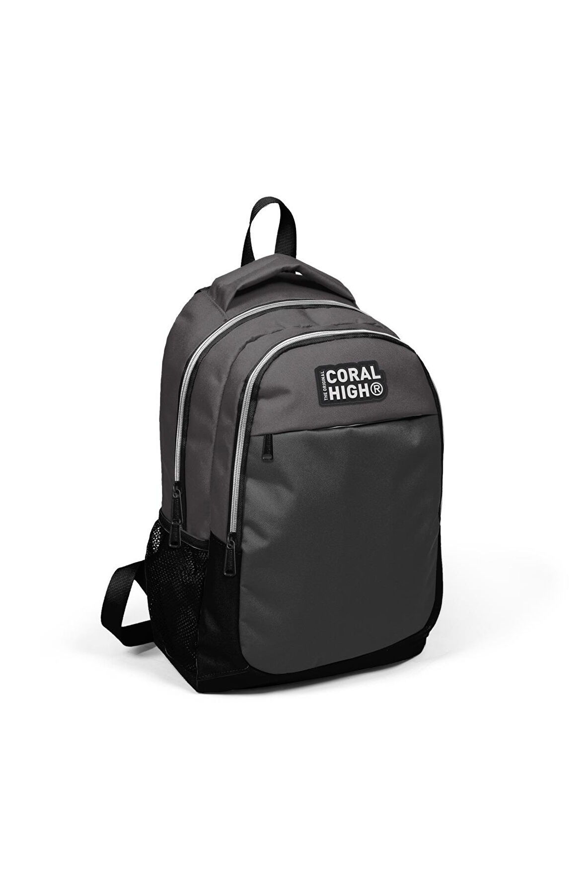 Coral High Kids Koyu Gri Üç Bölmeli USB Şarjlı Kulaklık Çıkışlı Sırt Çantası 24307