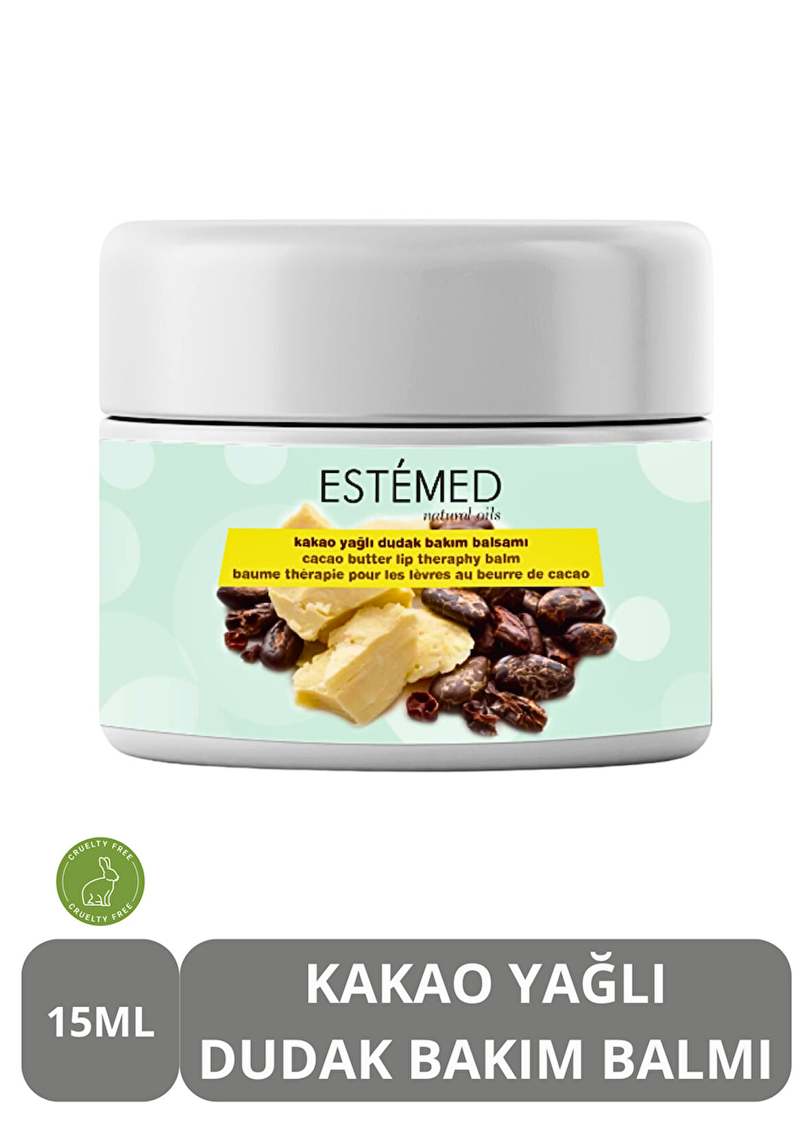 Estemed Kakao Yağlı Dudak Bakım Balsamı & Cacao Butter Lip Theraphy Balm 15ml
