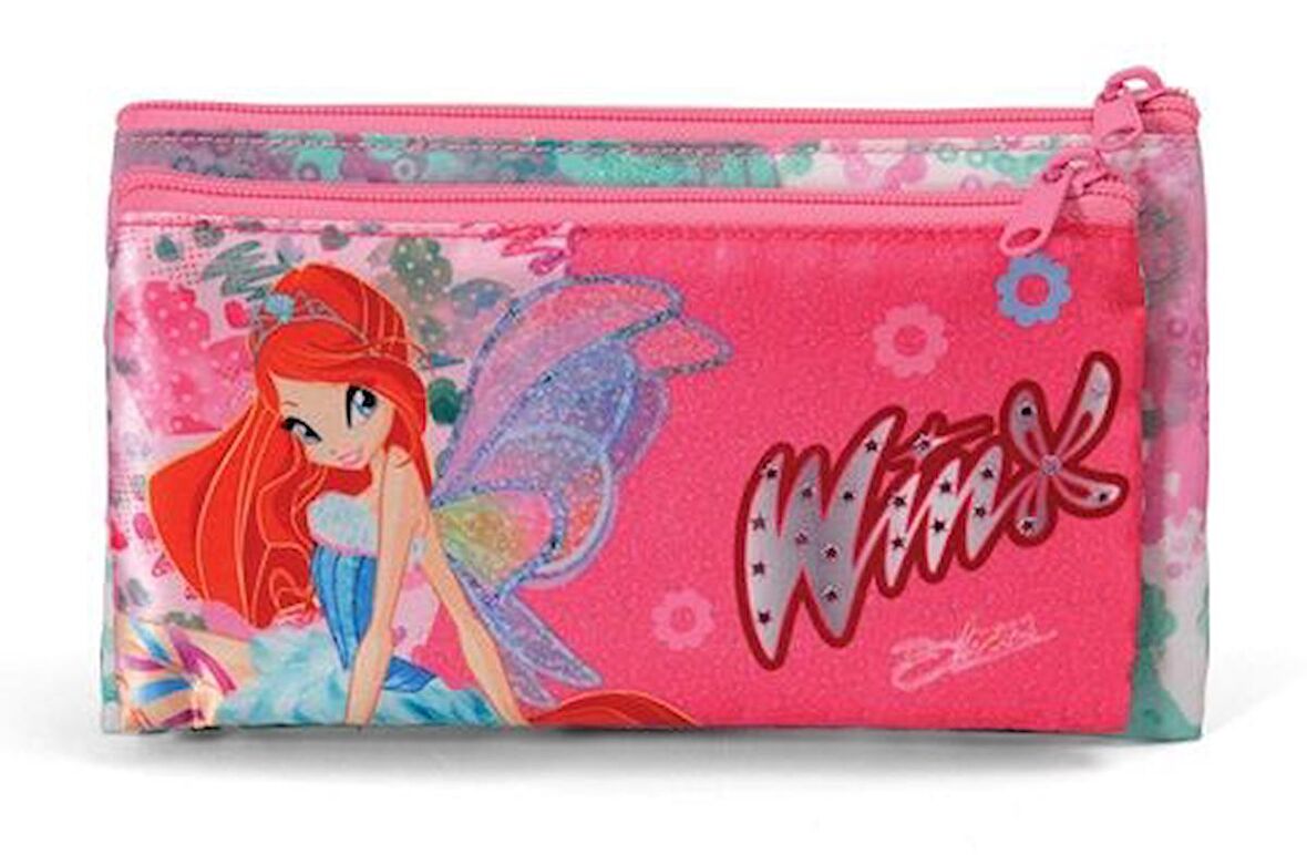 İki Bölmeli Winx Club Kalem Çantası