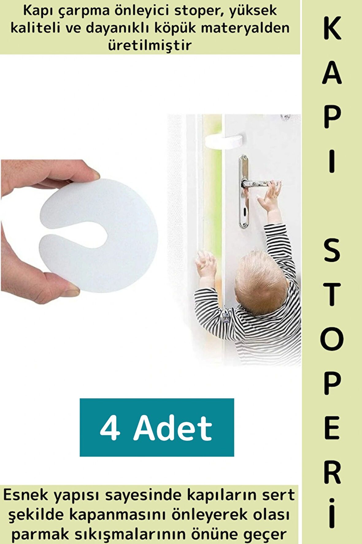 Dayanıklı Esnek Ev Çocuk Odası Çekmece Dolap Çarpma Darbe Gürültü Önleyici Köpük Kapı Stoperi 4 Adet