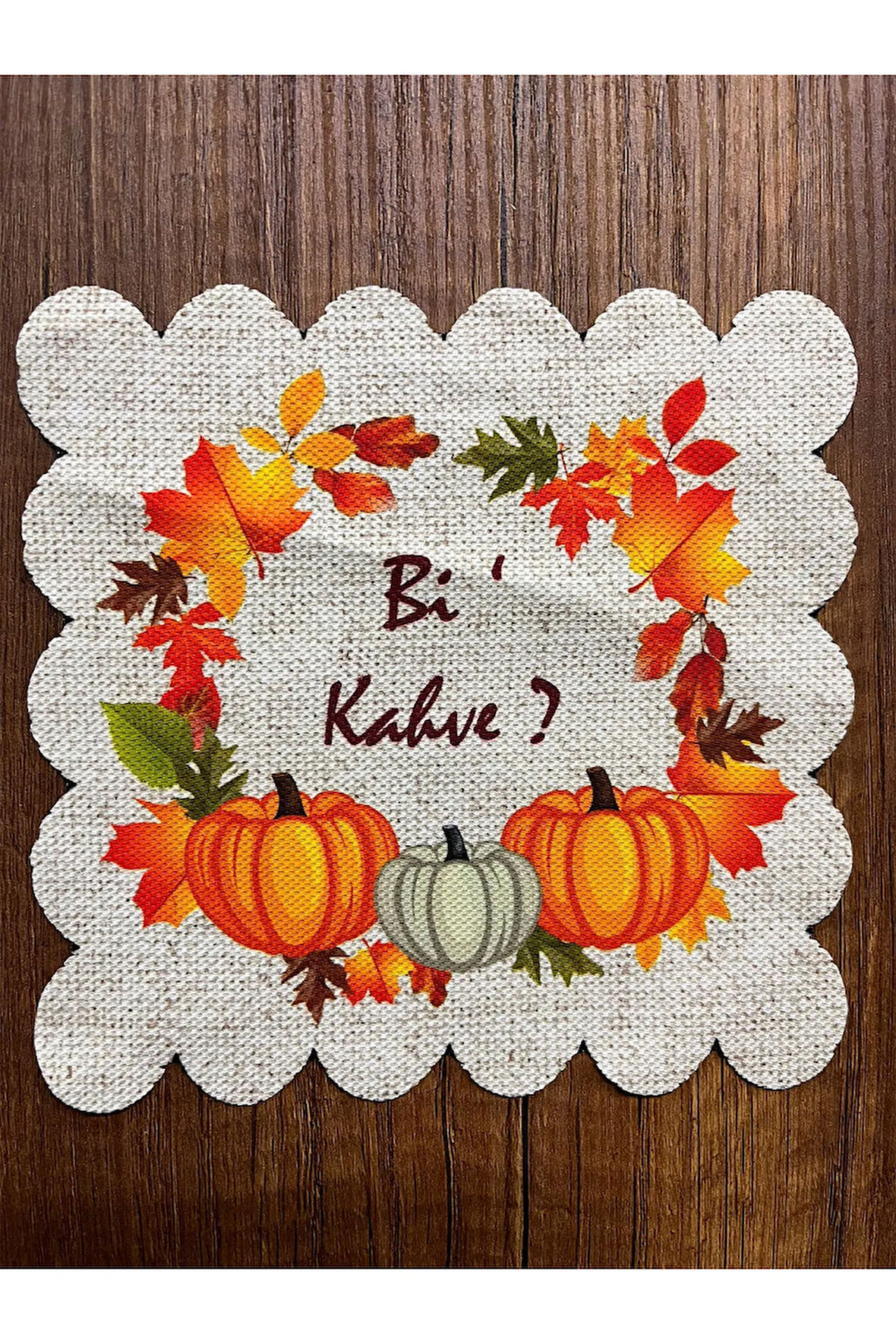 6 Adet Desenli Kumaş Kahve Yanı Kokteyl Sunum Peçete Yıkanabilir 15x15