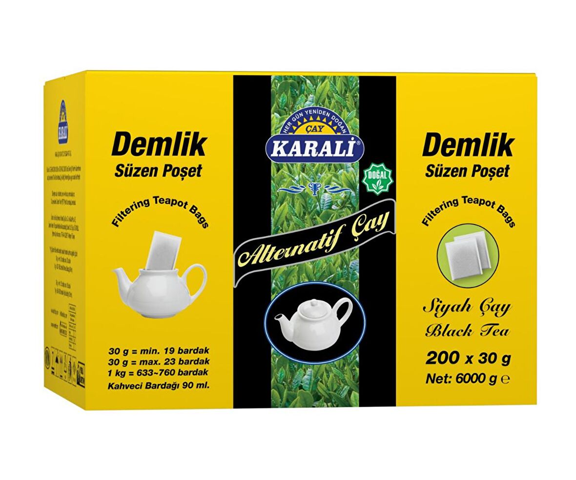 Karali Organik Demlik Poşet Siyah Çay 30 gr 200'lü 