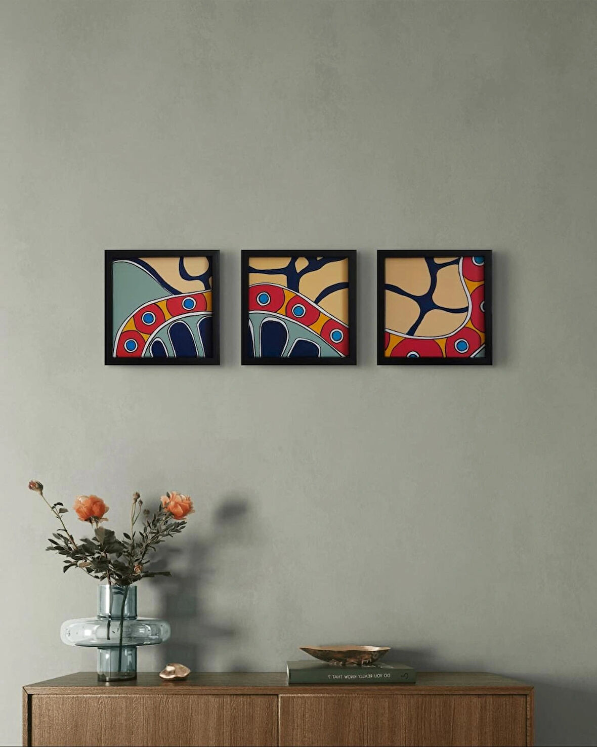 Modern Soyut Tablo – El Boyaması – 22x22 Ev Dekorasyon Tablosu – MDF Üzeri Akrilik