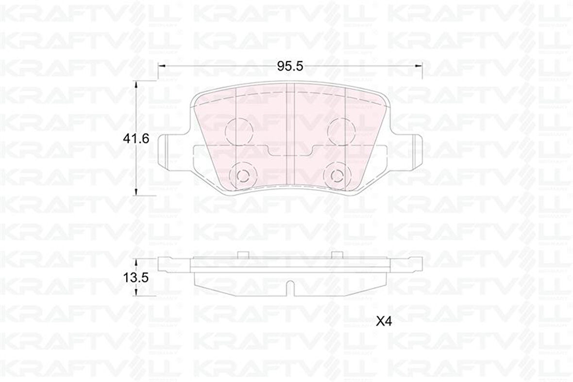 Mercedes Fren Balatası Arka W168 97>04 W169 04>12 W245 08>11 Vaneo 414 02>05 - Kraftvoll 07010376
