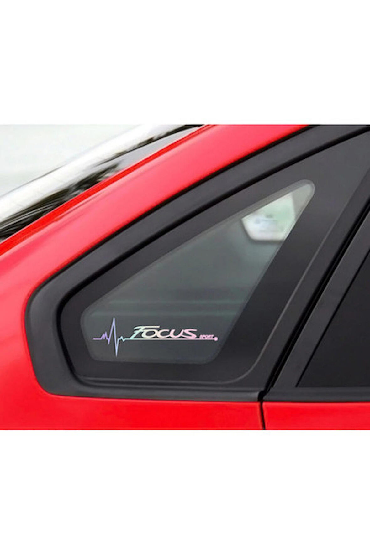 Focus Yan Cam Sticker Oto Kapı  20 Cm X 7 Cm Holo-Chroma
