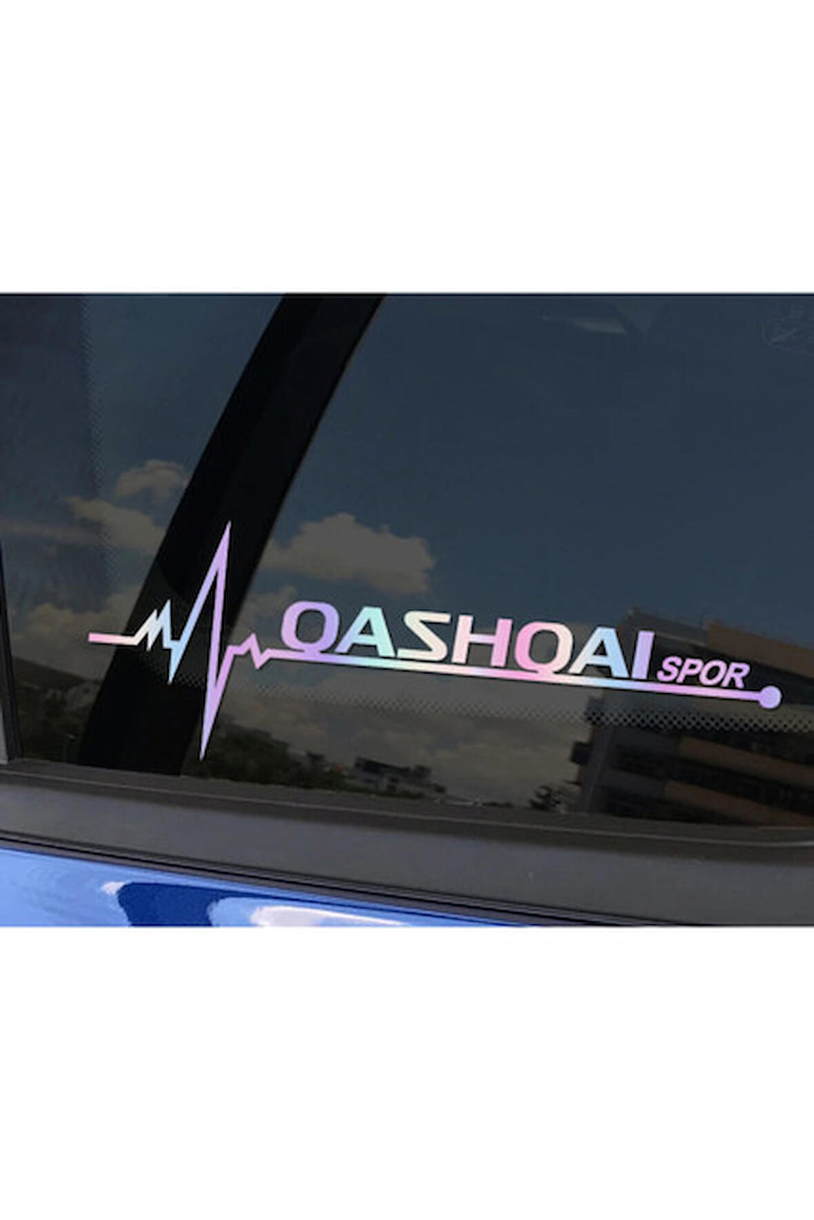 Nissan Qashqai Yan Cam Sticker Oto Kapı  20 Cm X 7 Cm Holo-Chroma