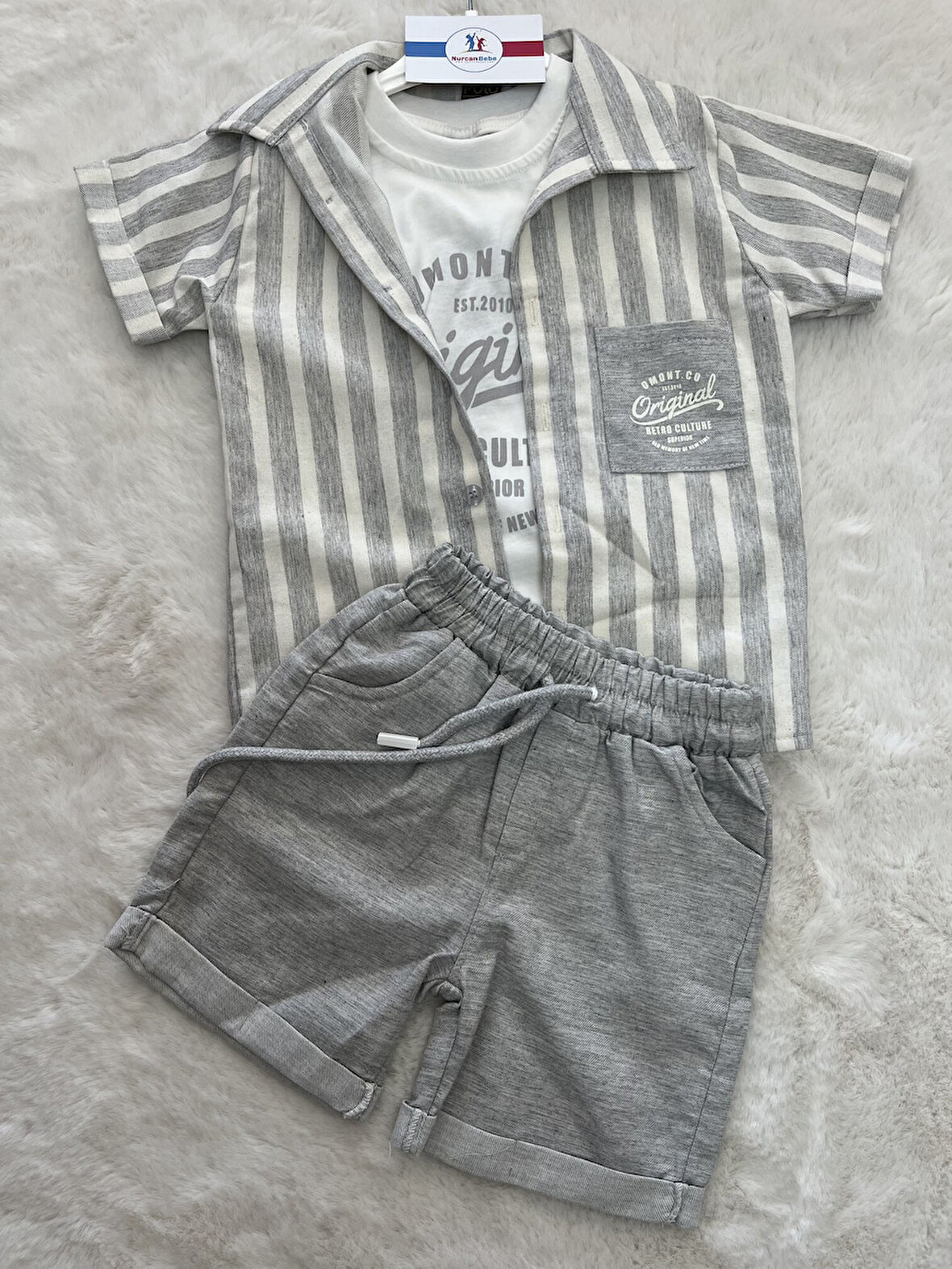 Omont Sıfır Kol Badili  Gömlekli 3 Lü Erkek Takım