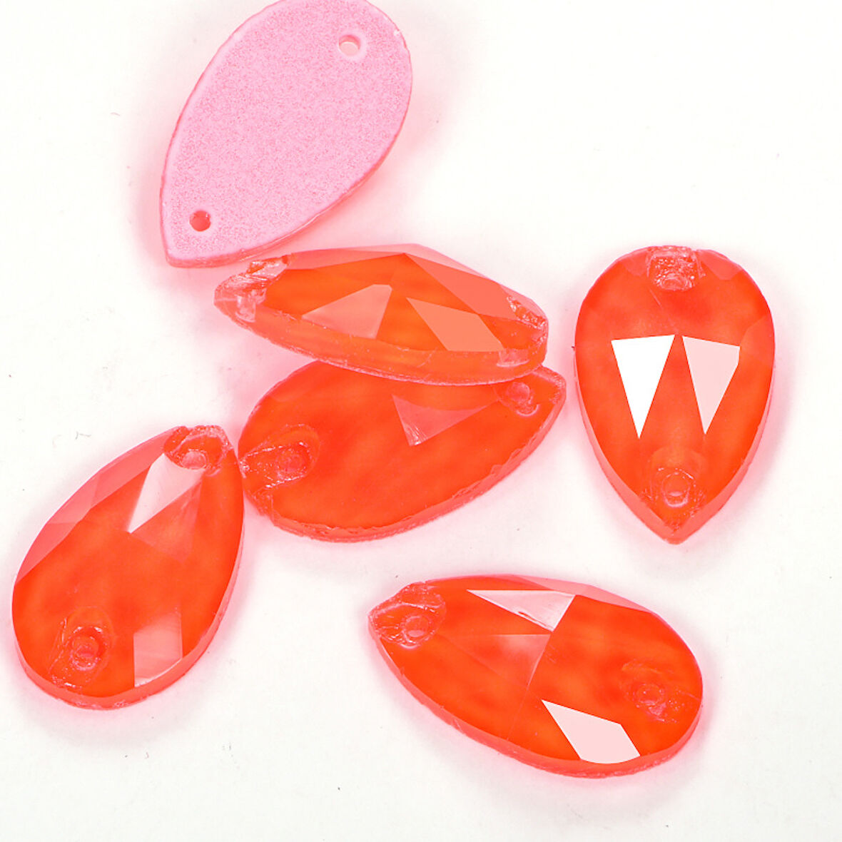 Gymo Premium Delikli Dikme Kristal Taş Teardrop 10.5*18mm N07 Hyacinth Neon (28 Ad)