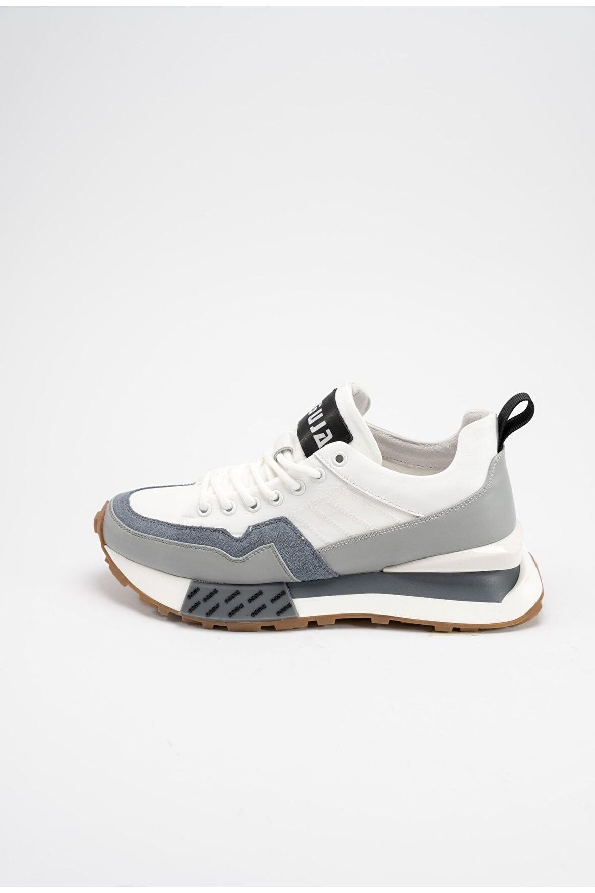 Erkek Tasarım Tabanlı Beyaz Süet-deri Karışımı Özel Üretim Sneaker