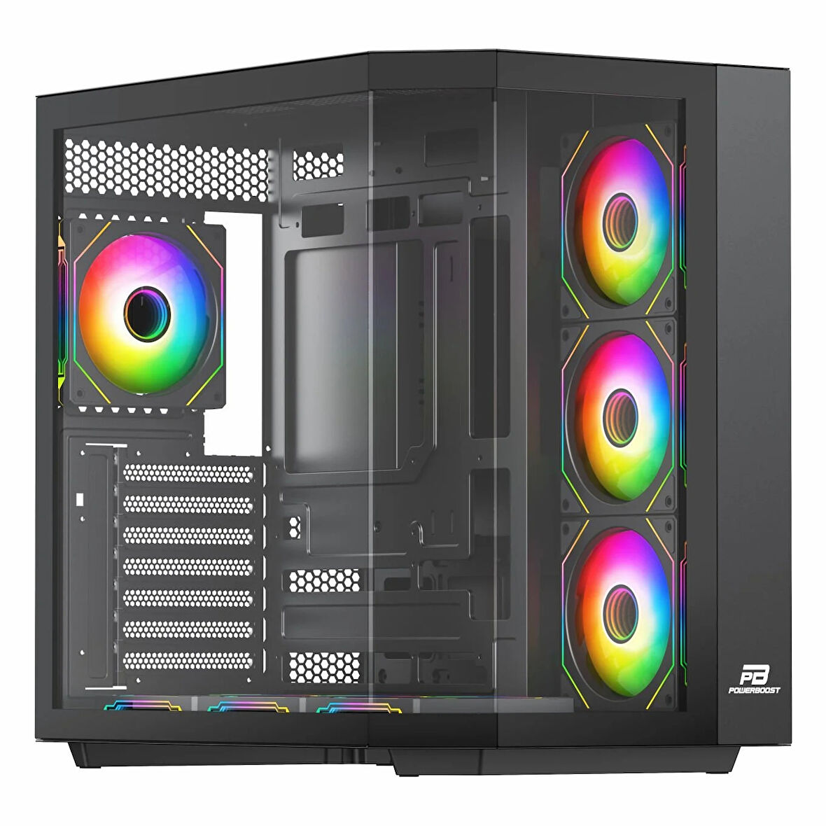 PowerBoost PB-A4375B 750W 80+ Bronz USB 3.2 ARGB ATX Mid Tower Siyah Kasa